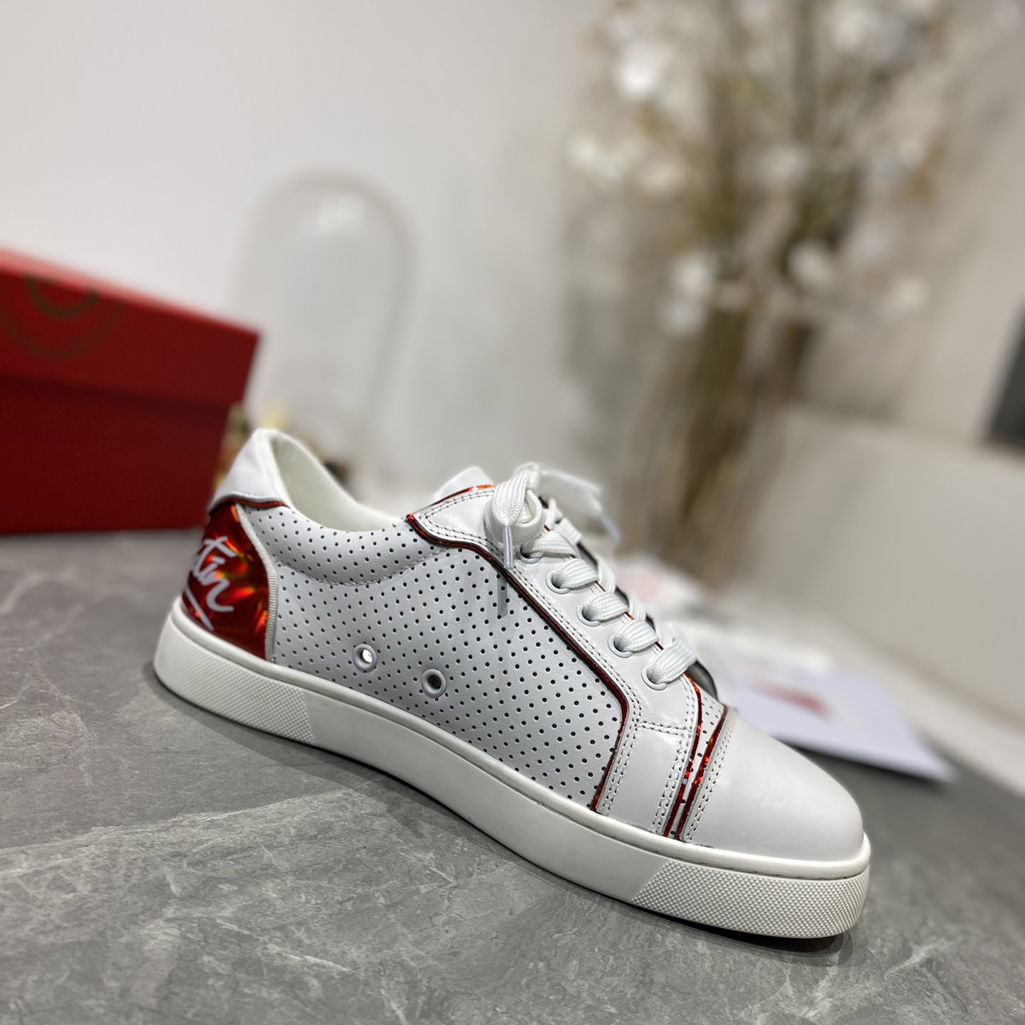 Christian Louboutin Wmns Fun Vieira 'White Red' - DesignerGu