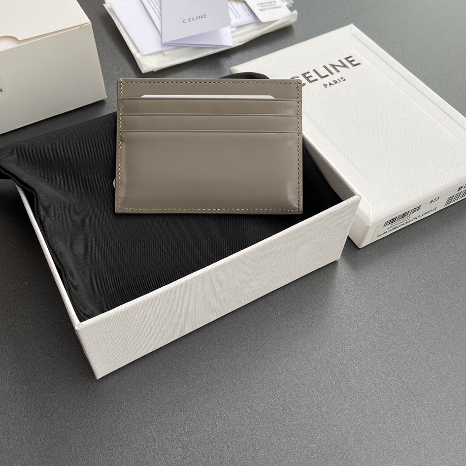 Celine Card Holder Triomphe In Shiny Calfskin  - DesignerGu