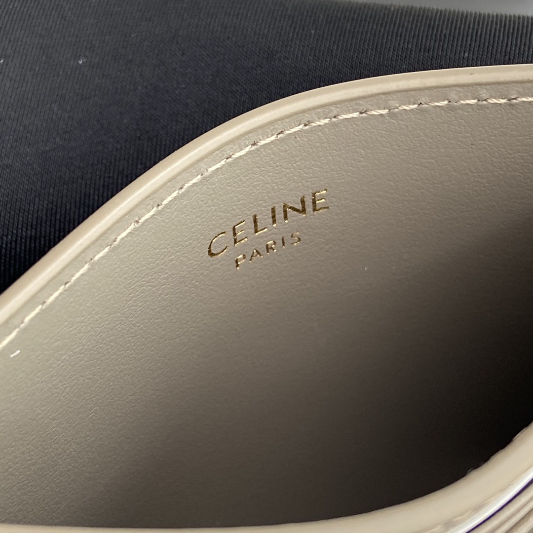 Celine Card Holder Triomphe In Shiny Calfskin  - DesignerGu