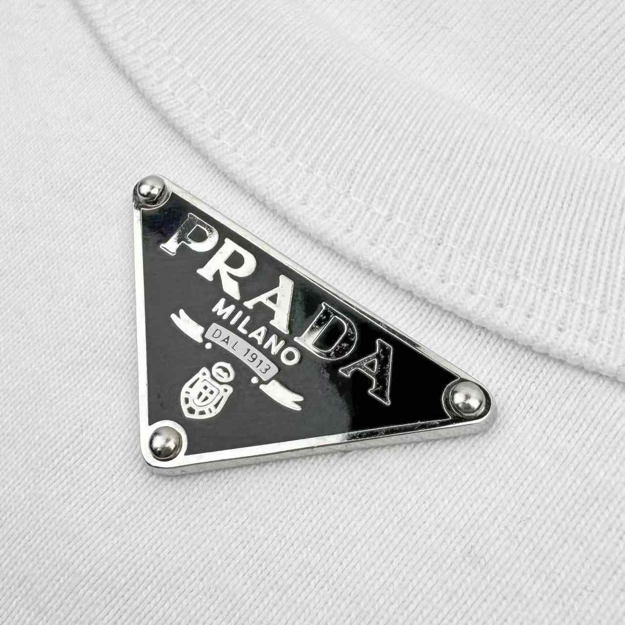 Prada Men's Black Logo Plaque Tank Top - DesignerGu