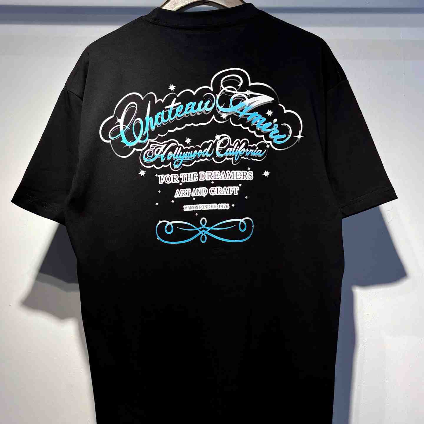 Amiri  Crystal-Print Chateau Amiri Cotton T-Shirt - DesignerGu