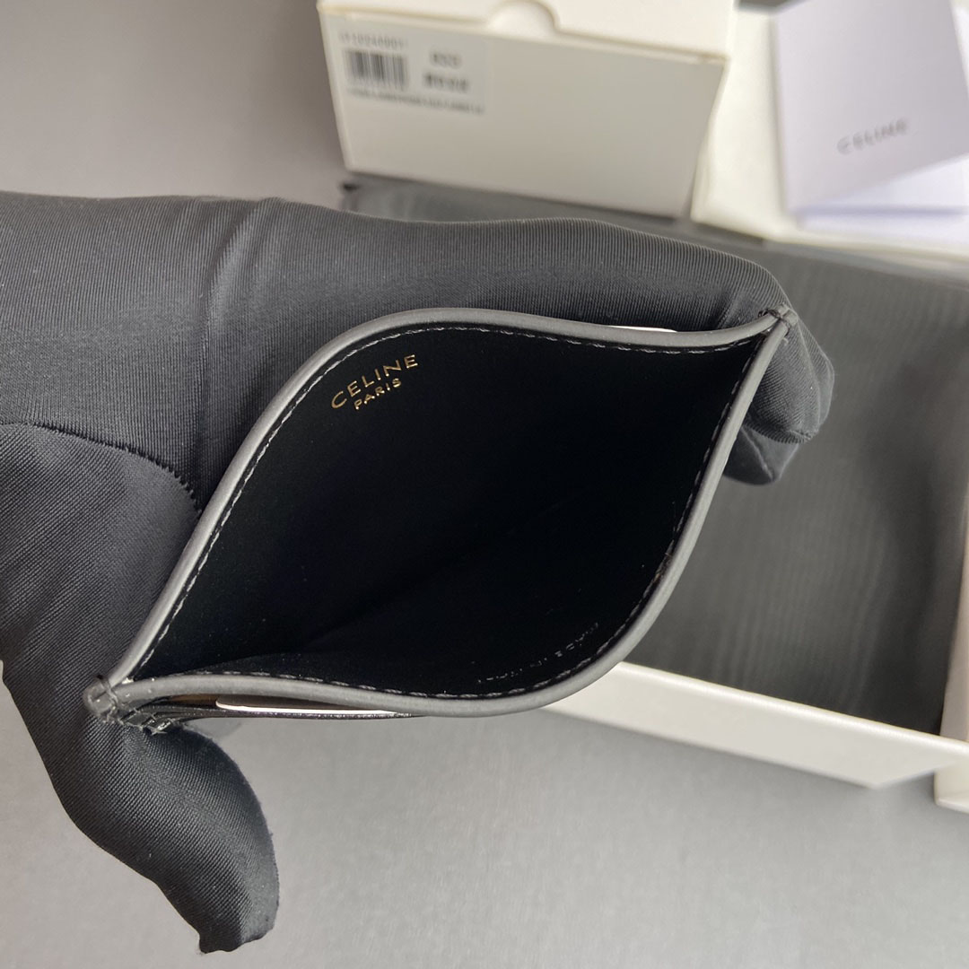Celine Card Holder Triomphe In Shiny Calfskin  - DesignerGu