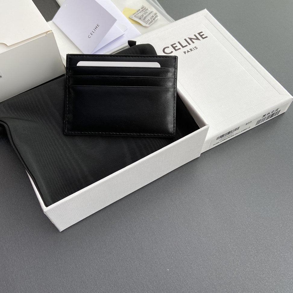 Celine Card Holder Triomphe In Shiny Calfskin  - DesignerGu
