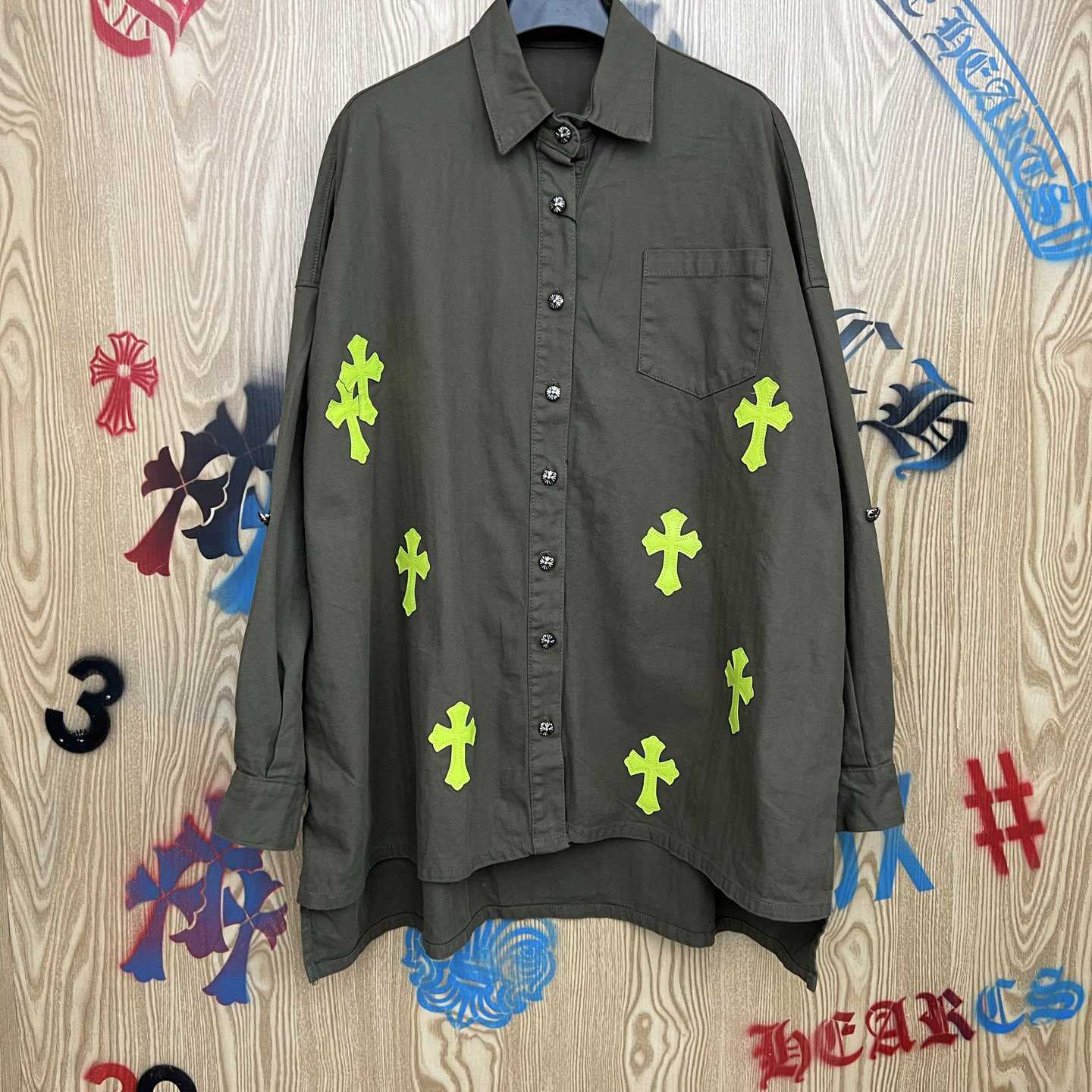 Chrome Hearts  Oversized Cross Patch Shirt - DesignerGu