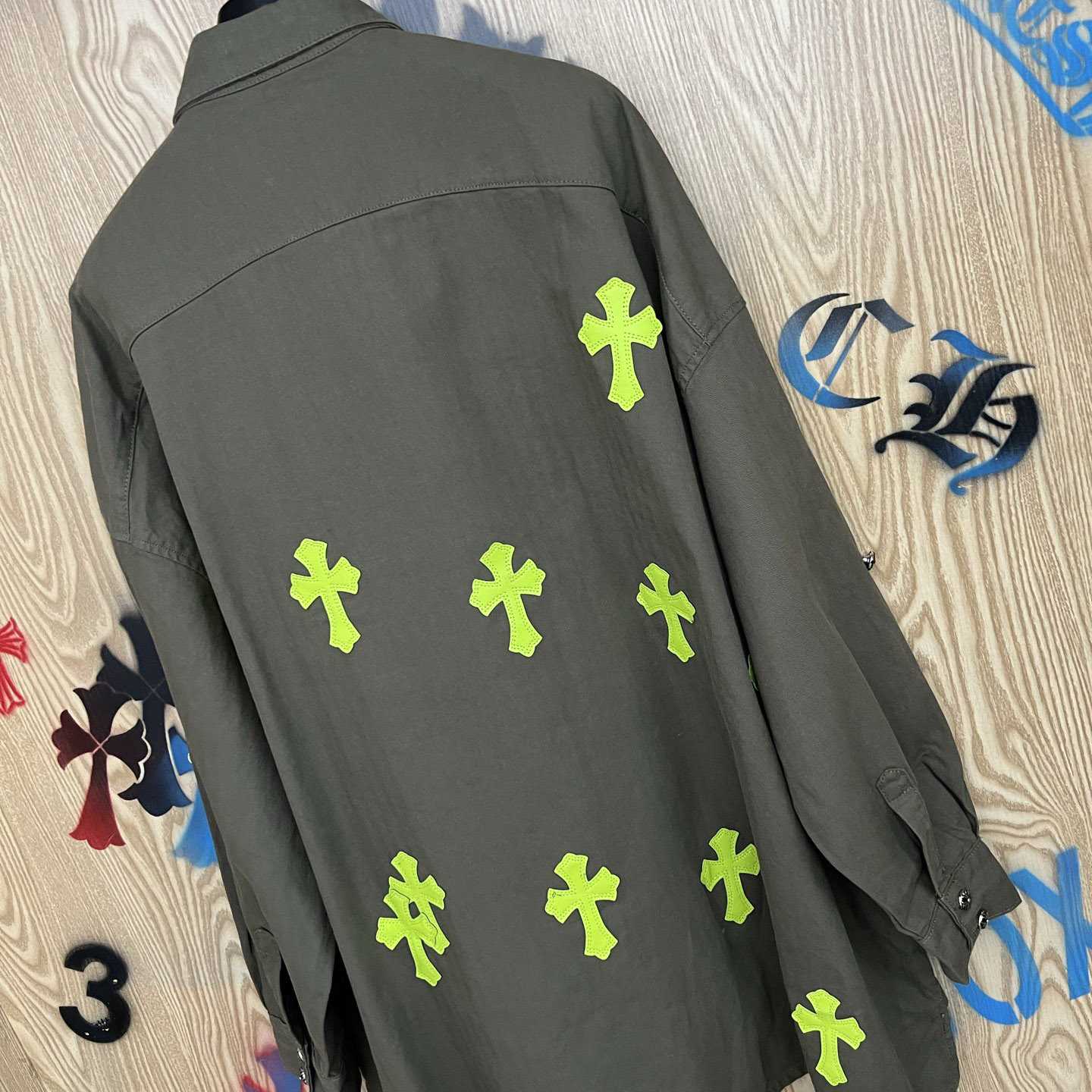 Chrome Hearts  Oversized Cross Patch Shirt - DesignerGu