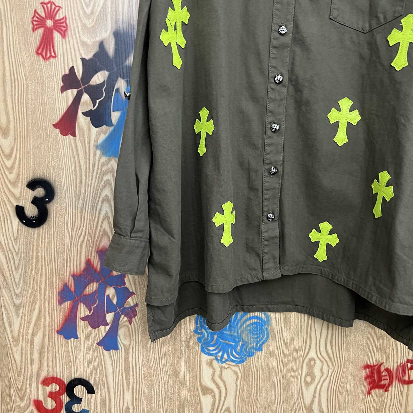 Chrome Hearts  Oversized Cross Patch Shirt - DesignerGu