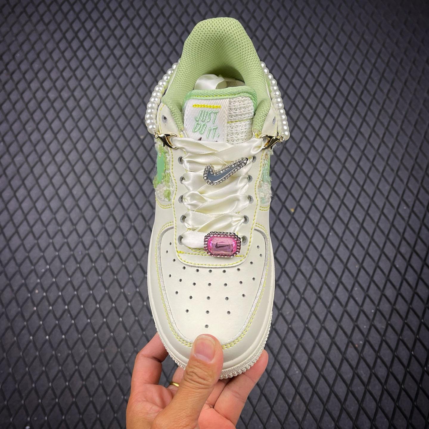 NIKE Air Force 1'07 Low Jade Pearl Canvas  FJ7740-111 - DesignerGu