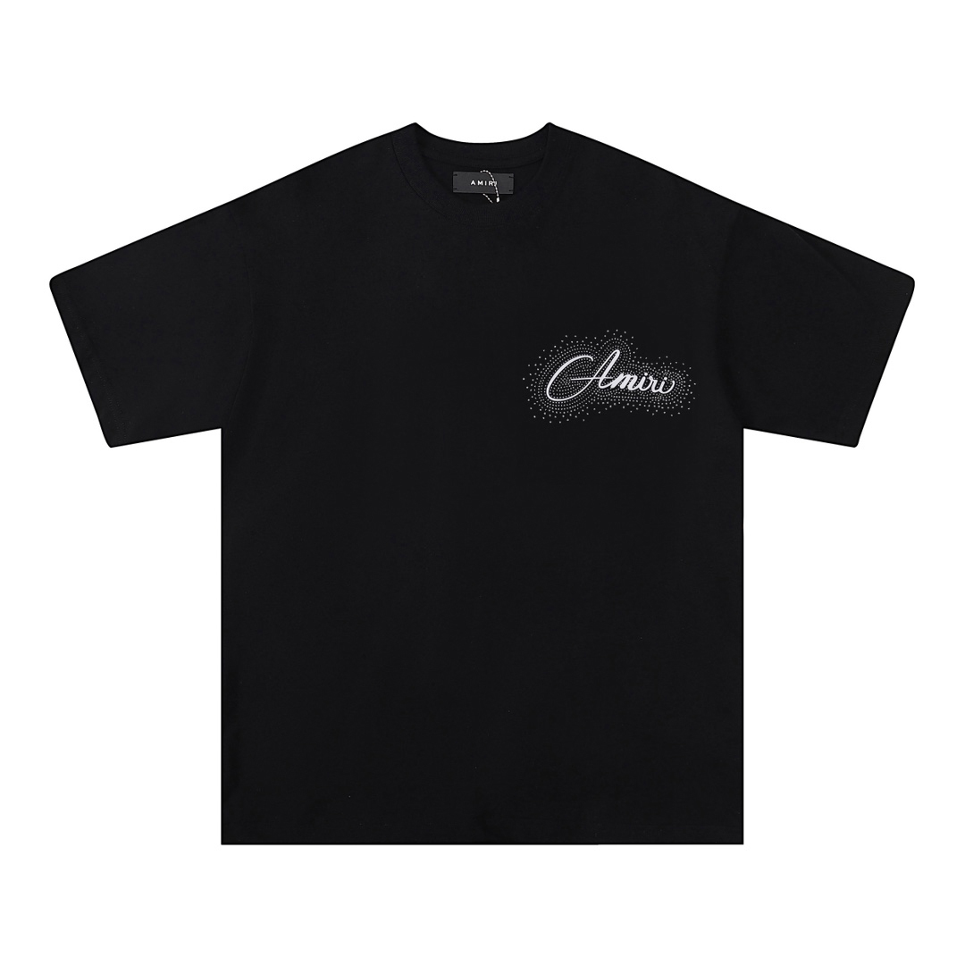 Amiri Crystal Script Tee - DesignerGu