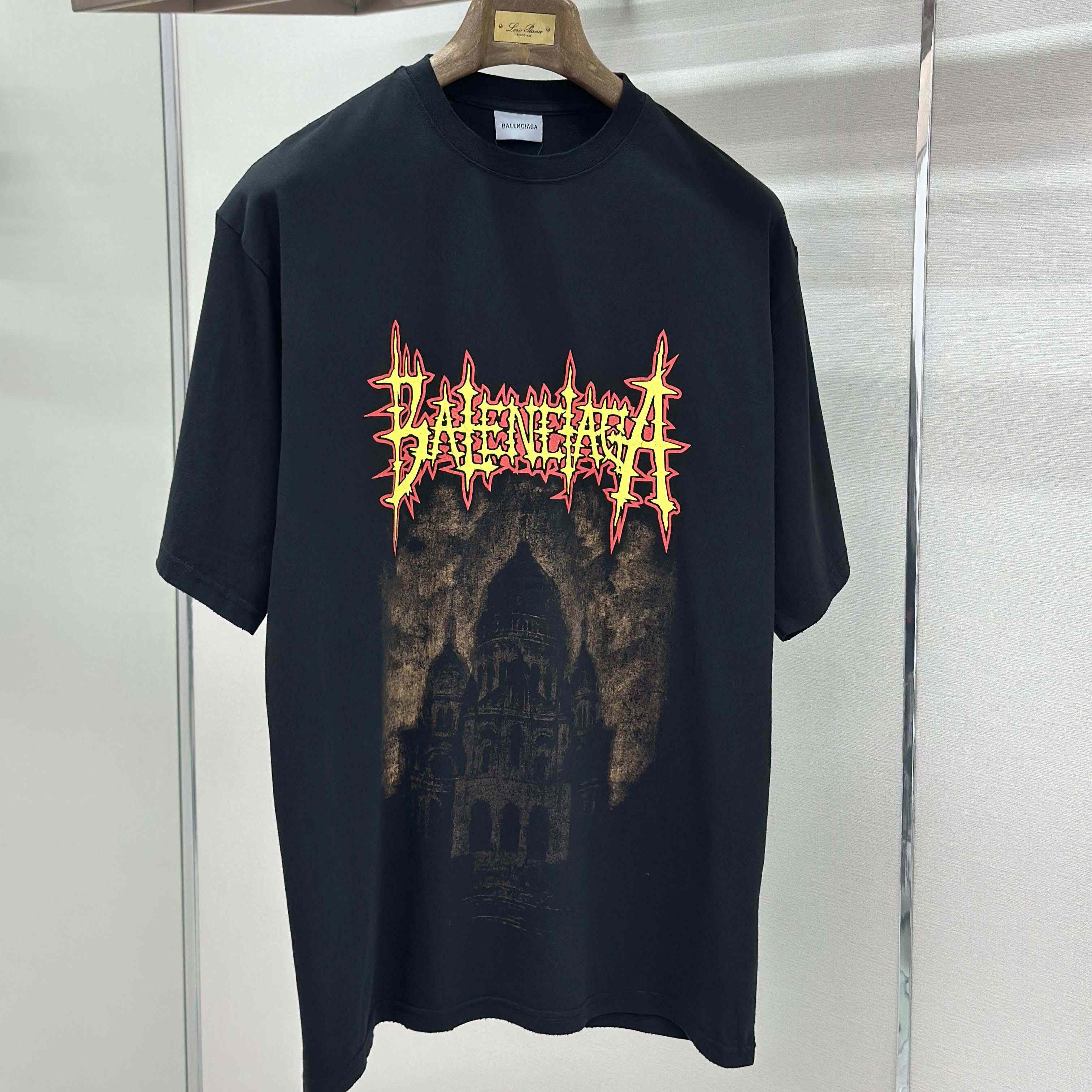 Balenciaga Paris Thunderstorm Oversized T-Shirt  - DesignerGu