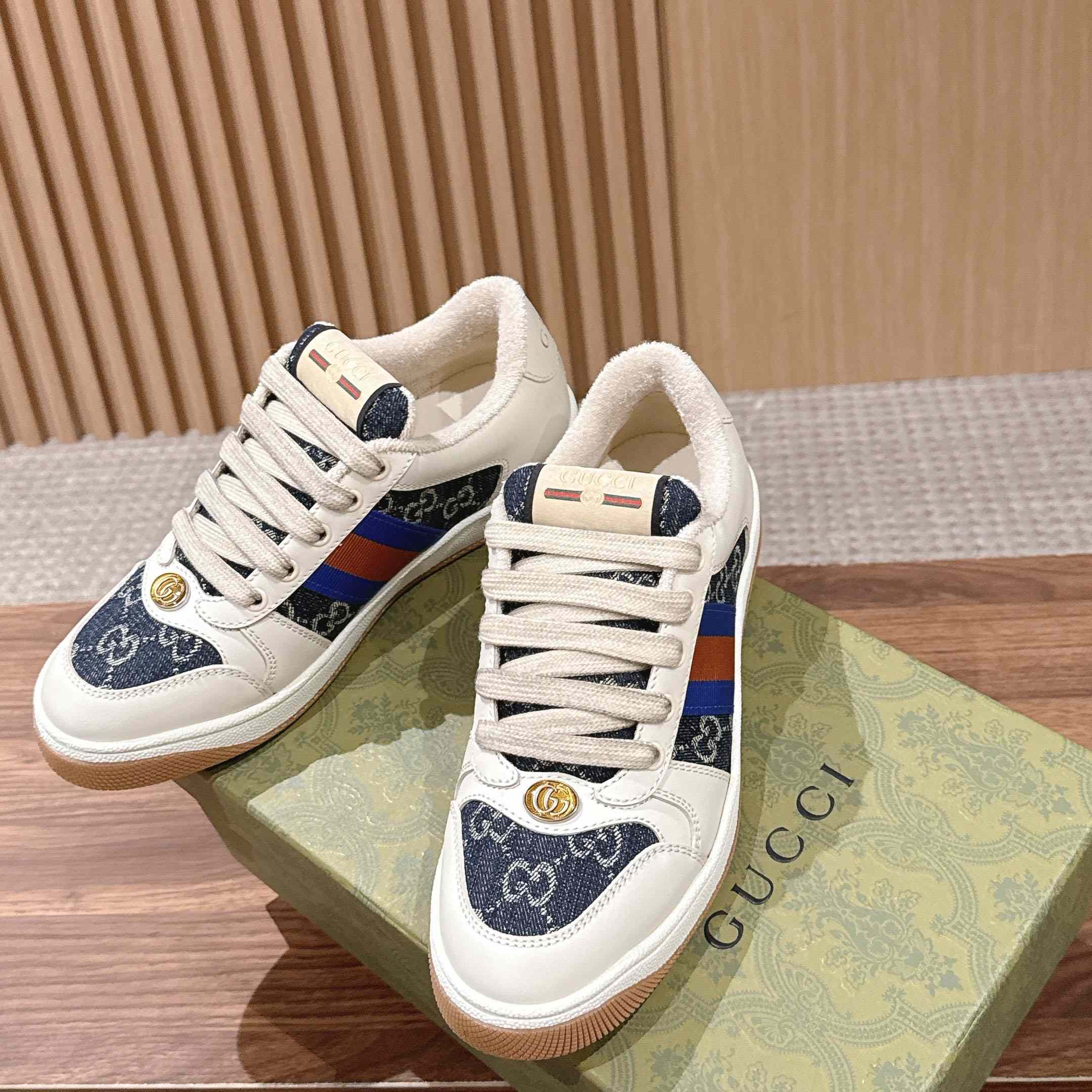 Gucci Screener 'GG Canvas - Denim Ivory' - DesignerGu