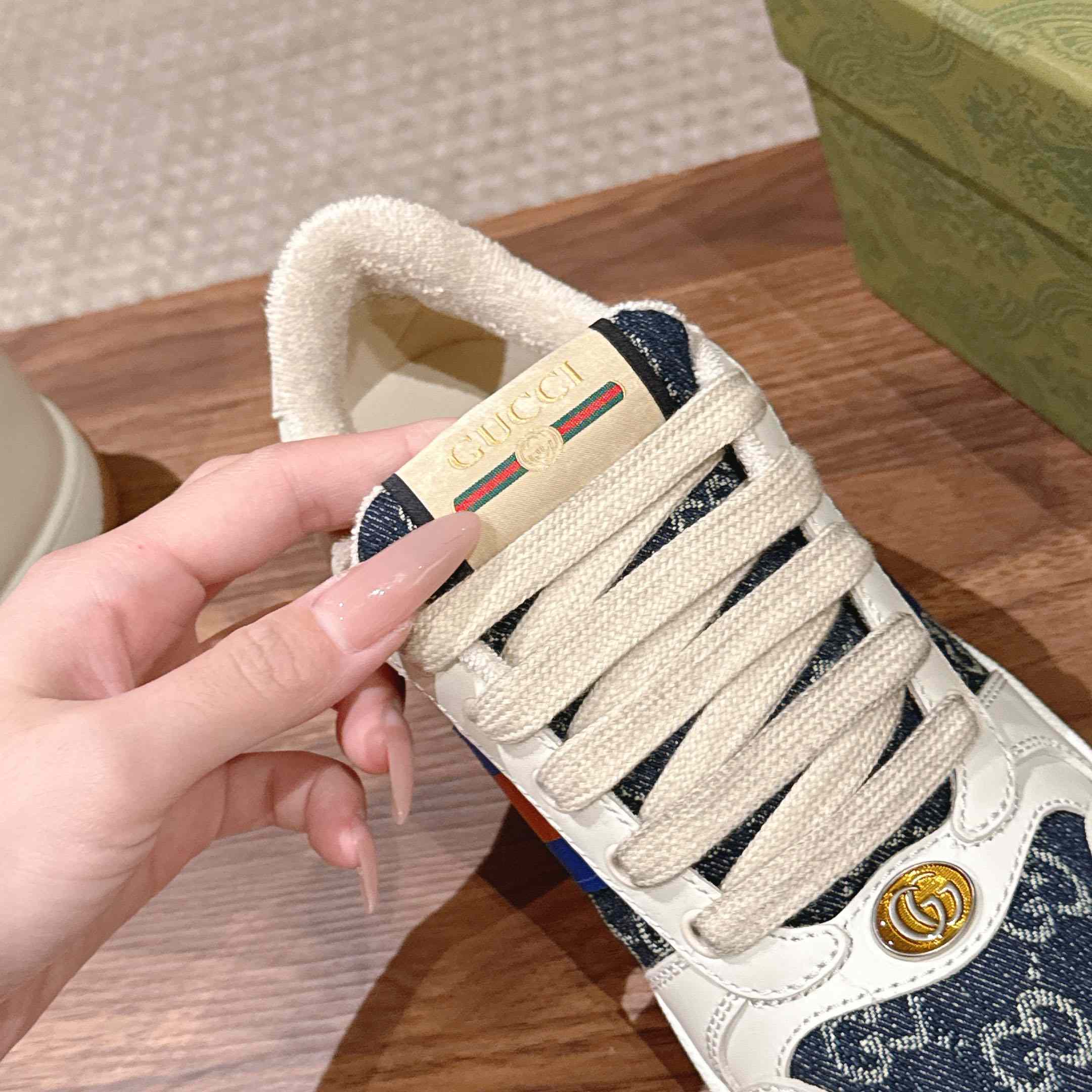 Gucci Screener 'GG Canvas - Denim Ivory' - DesignerGu