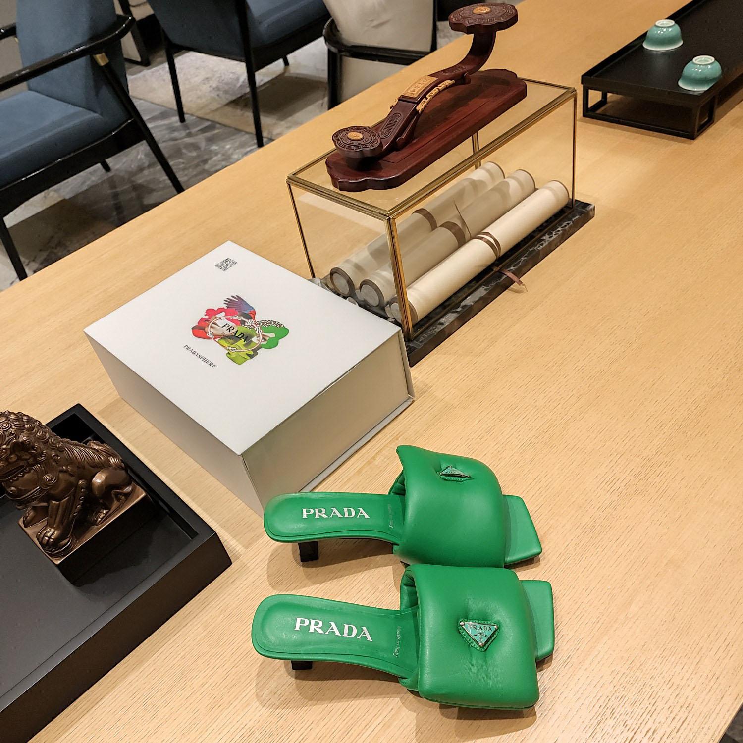 Prada Soft Padded Nappa Sandals - DesignerGu