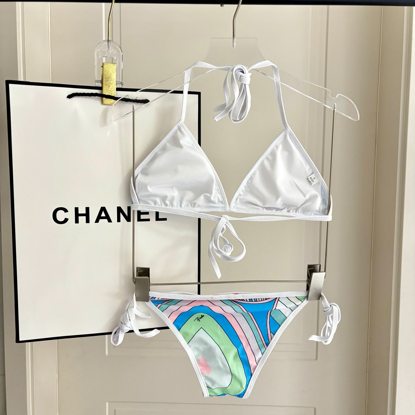 Pucci Iride-Print Bikini Top And Bikini Briefs - DesignerGu