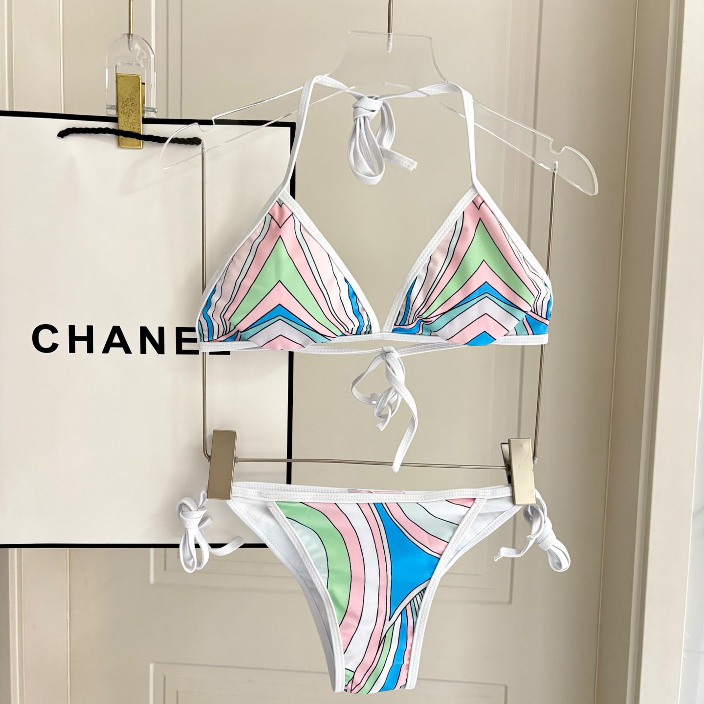 Pucci Iride-Print Bikini Top And Bikini Briefs - DesignerGu