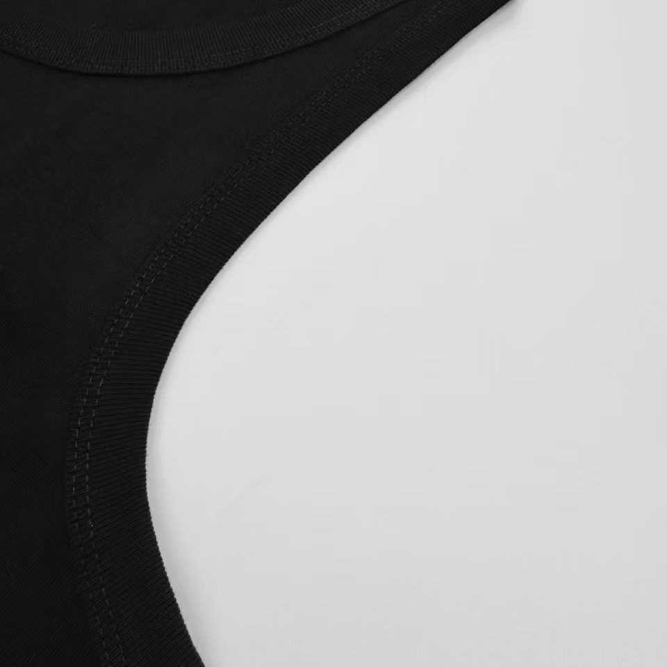 Prada Men's Black Logo Plaque Tank Top - DesignerGu