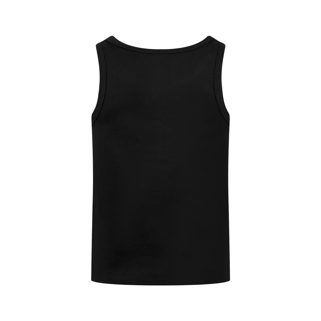 Prada Men's Black Logo Plaque Tank Top - DesignerGu