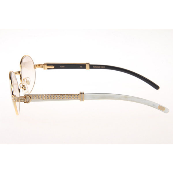Cartier CT 7550178 Diamond White Mix Black Buffalo Sunglasses In Gold Gradient Brown  - DesignerGu