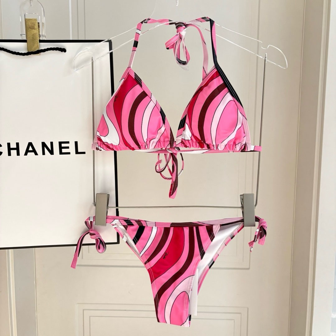 Pucci Iride-Print Bikini Top And Bikini Briefs - DesignerGu