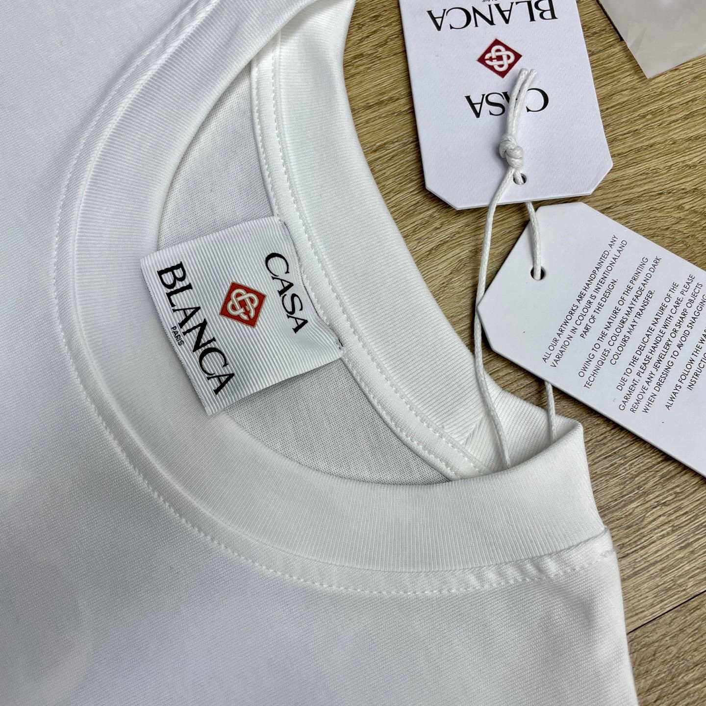 Casablanca White Tennis Landscape Short Sleeve T‑Shirt C1152 - DesignerGu