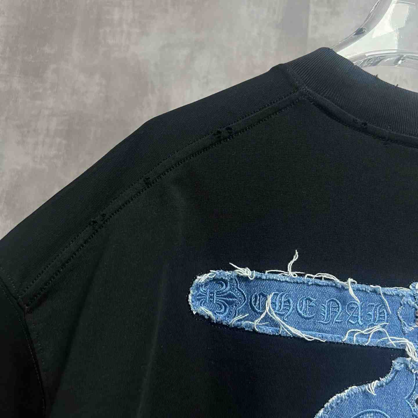 Chrome Hearts Embroidered Round Neck T-Shirt 'Black' - DesignerGu