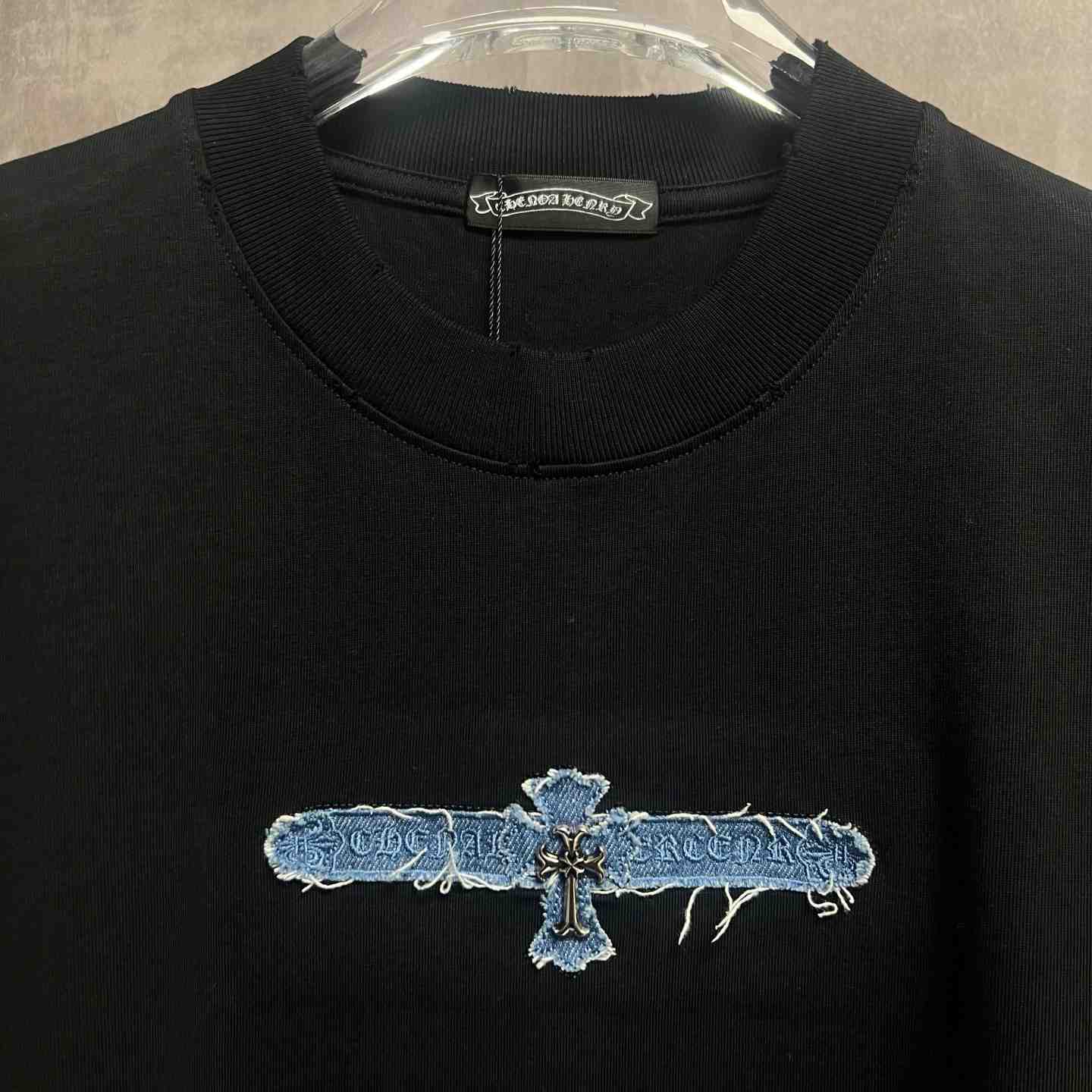 Chrome Hearts Embroidered Round Neck T-Shirt 'Black' - DesignerGu