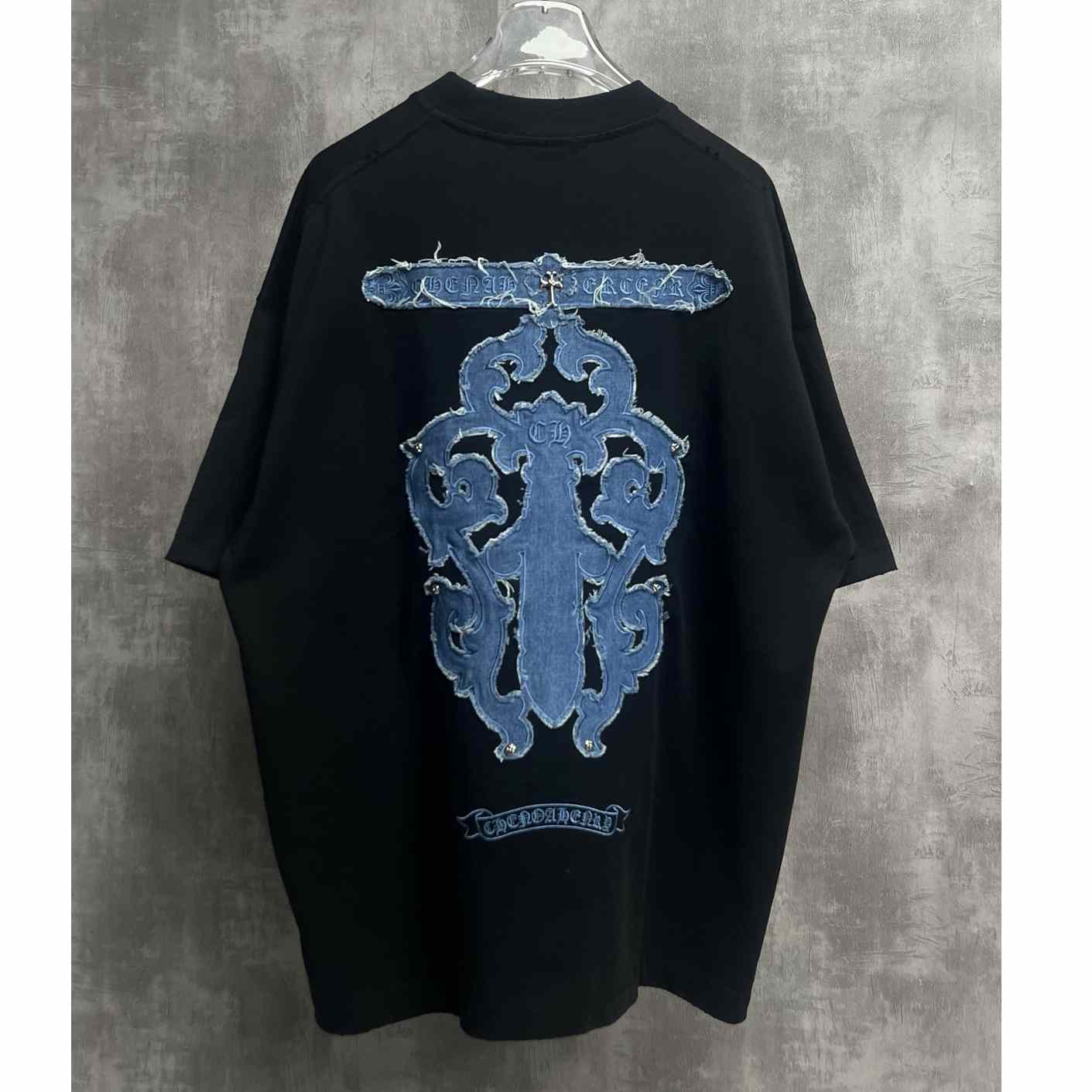 Chrome Hearts Embroidered Round Neck T-Shirt 'Black' - DesignerGu