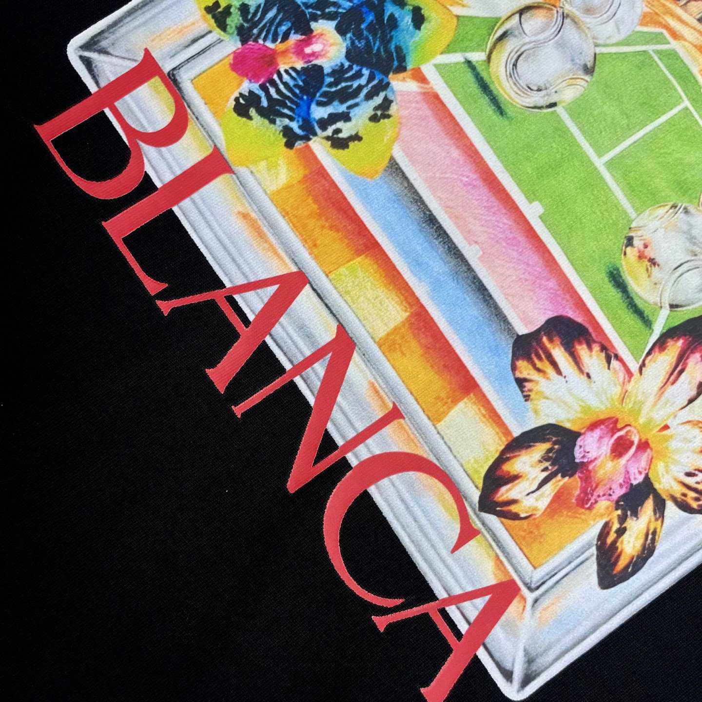 Casablanca Black Tennis Landscape Short Sleeve T‑Shirt C1151 - DesignerGu