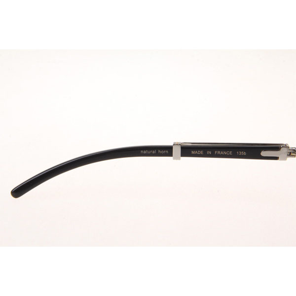 Cartier CT 7550178 White Mix Black Buffalo Sunglasses In Silver Brown - DesignerGu