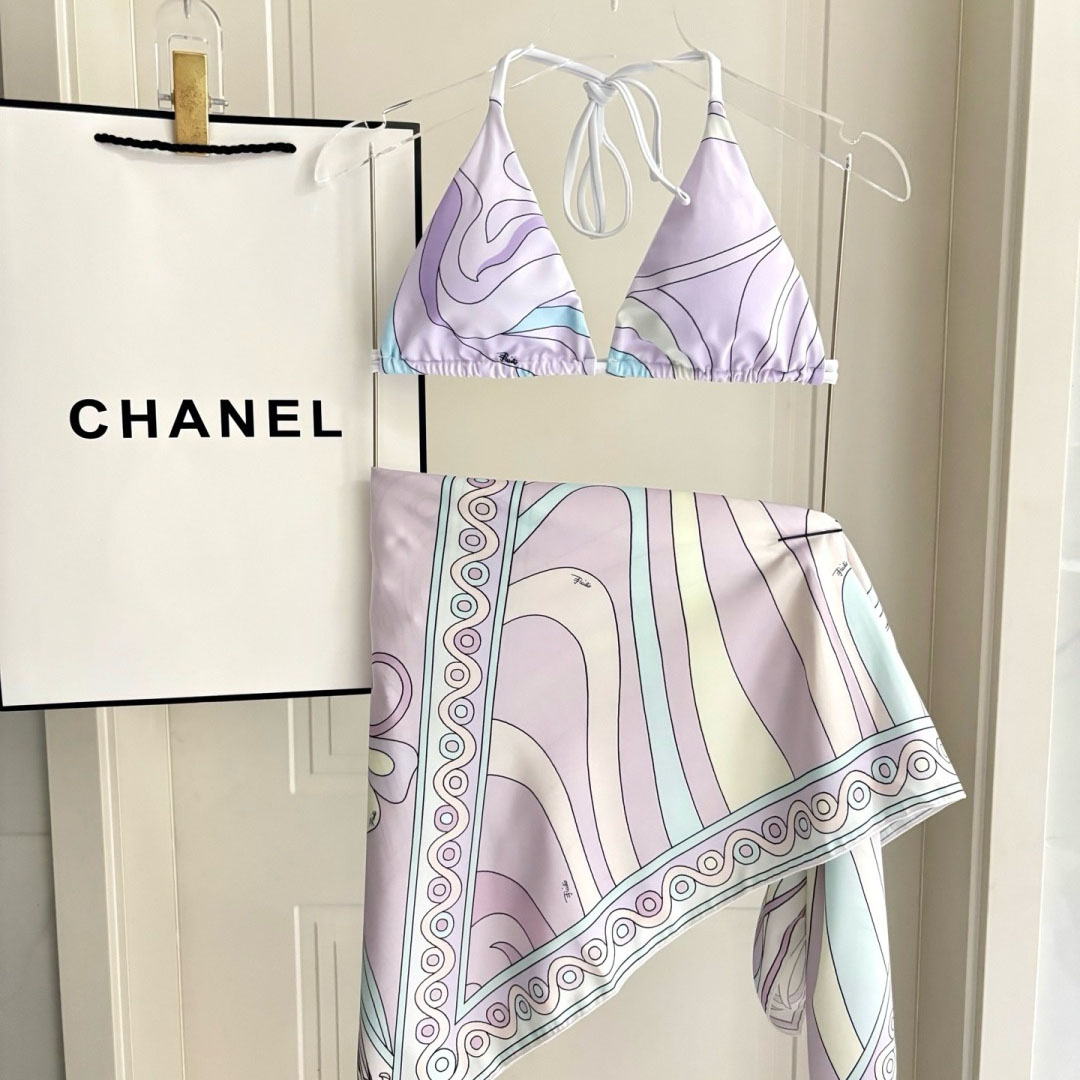 Pucci Iride-Print Bikini Top And Bikini Briefs - DesignerGu