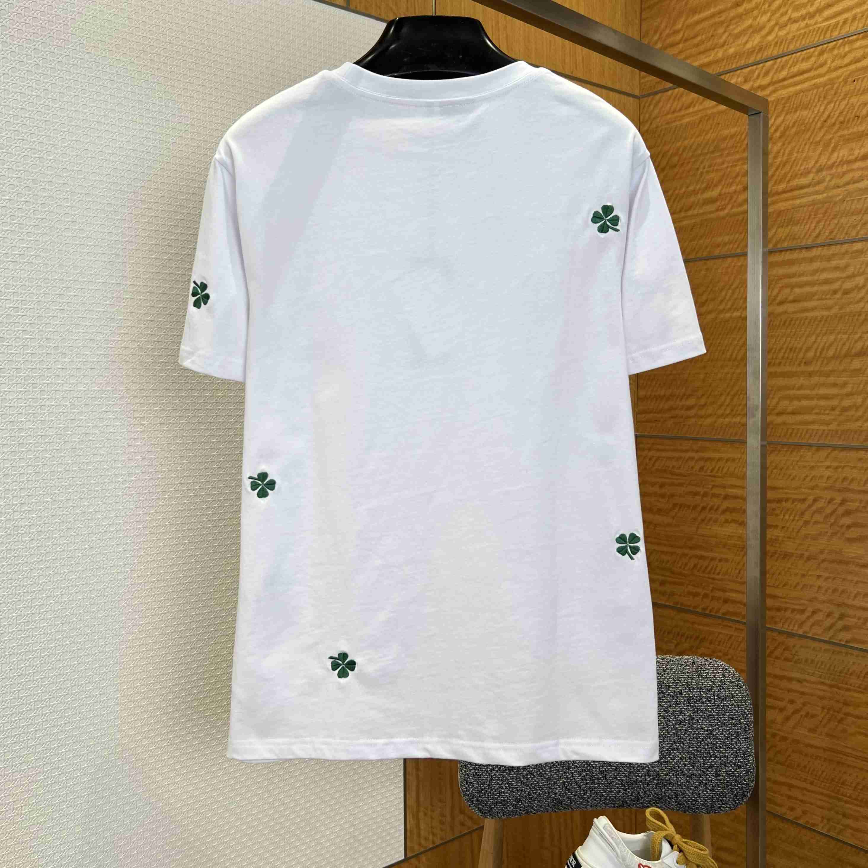 Dior T-Shirt with Dior Clover Embroidery - DesignerGu
