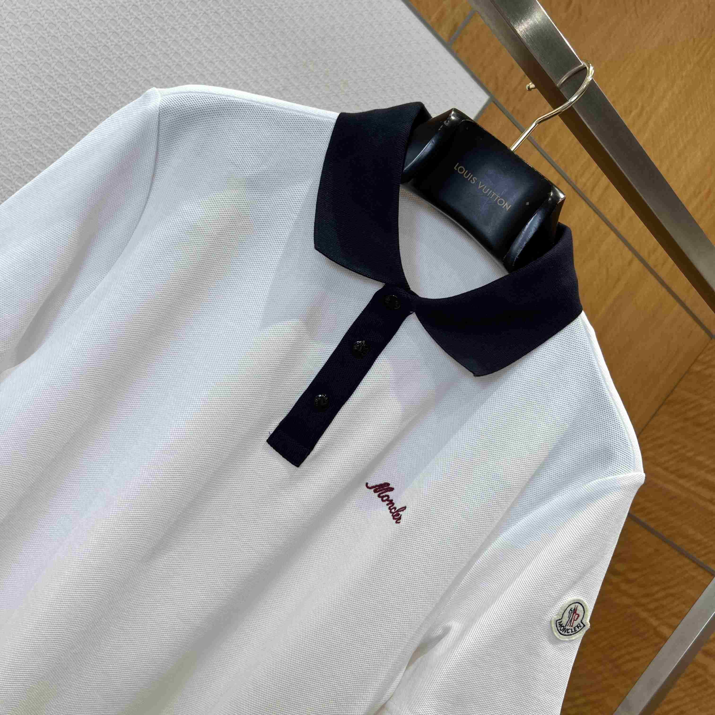 Moncler Embroidered Logo Cotton Piquet Polo Shirt - DesignerGu