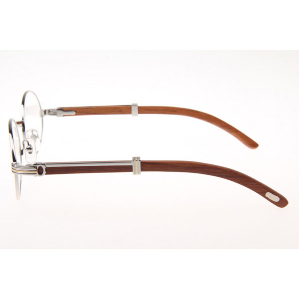 Cartier CT 7550178 Wood Eyeglasses In Silver - DesignerGu