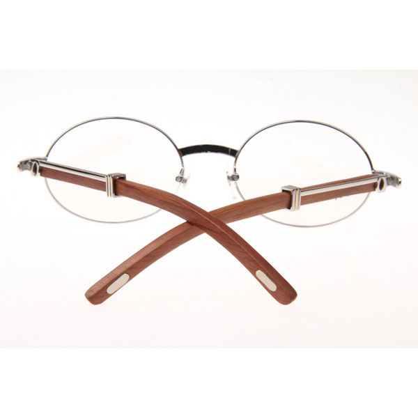 Cartier CT 7550178 Wood Eyeglasses In Silver - DesignerGu