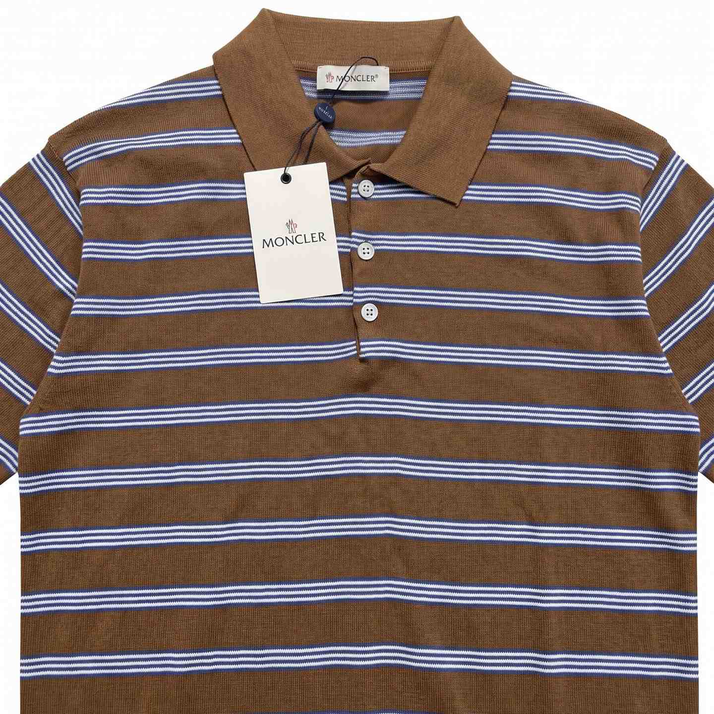 Moncler Striped Cotton Polo Shirt - DesignerGu