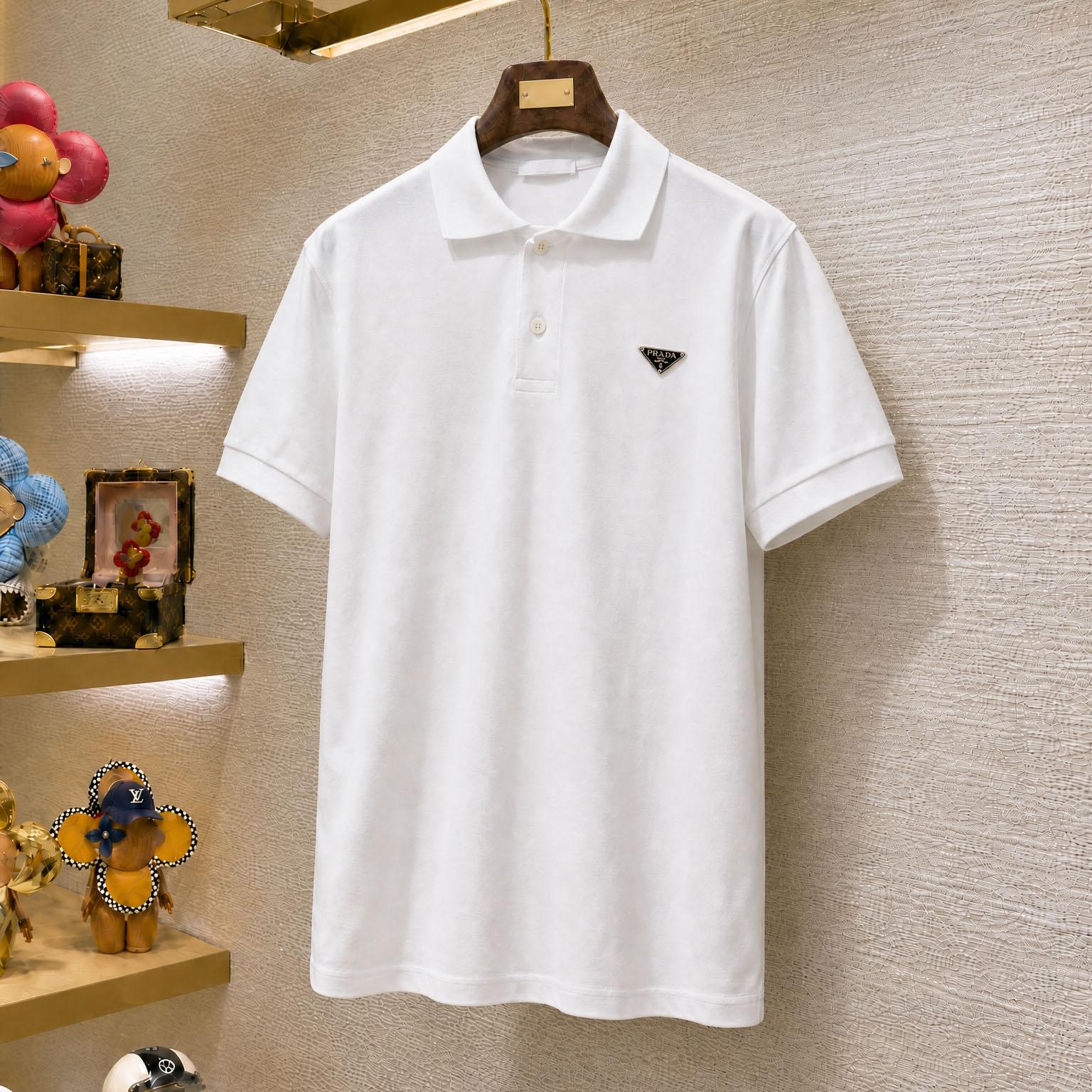 Prada Piqué Polo Shirt - DesignerGu