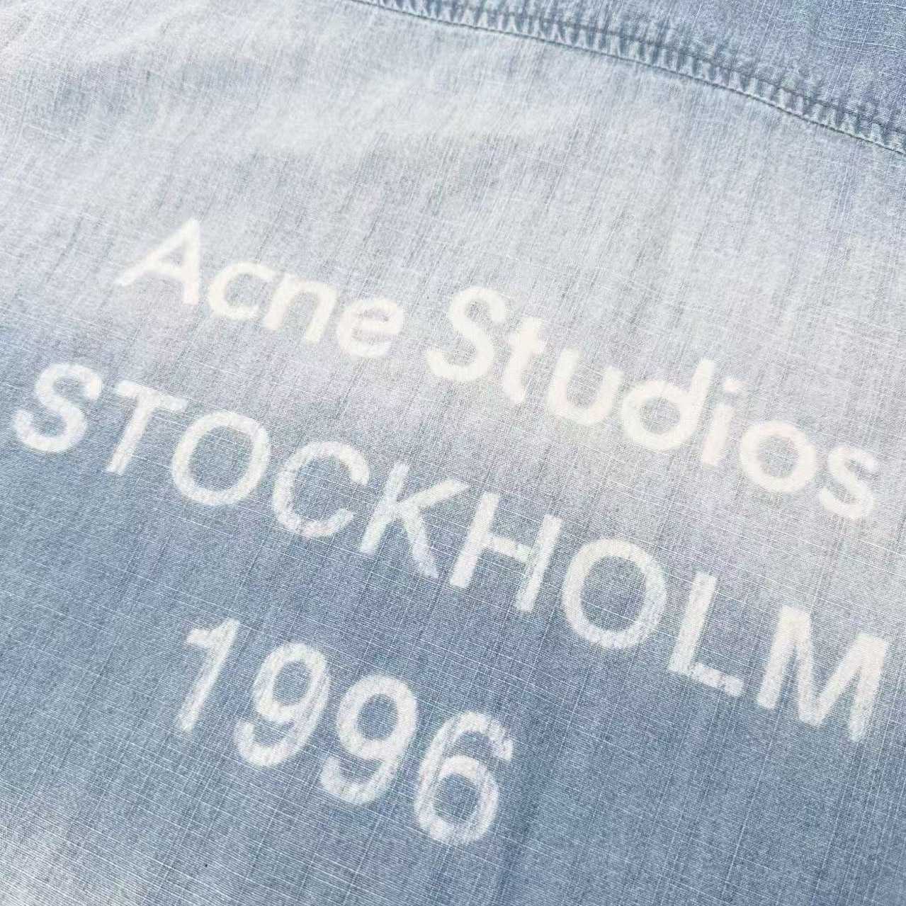 Acne Studios Setar Short Sleeve Chambray Shirt - DesignerGu