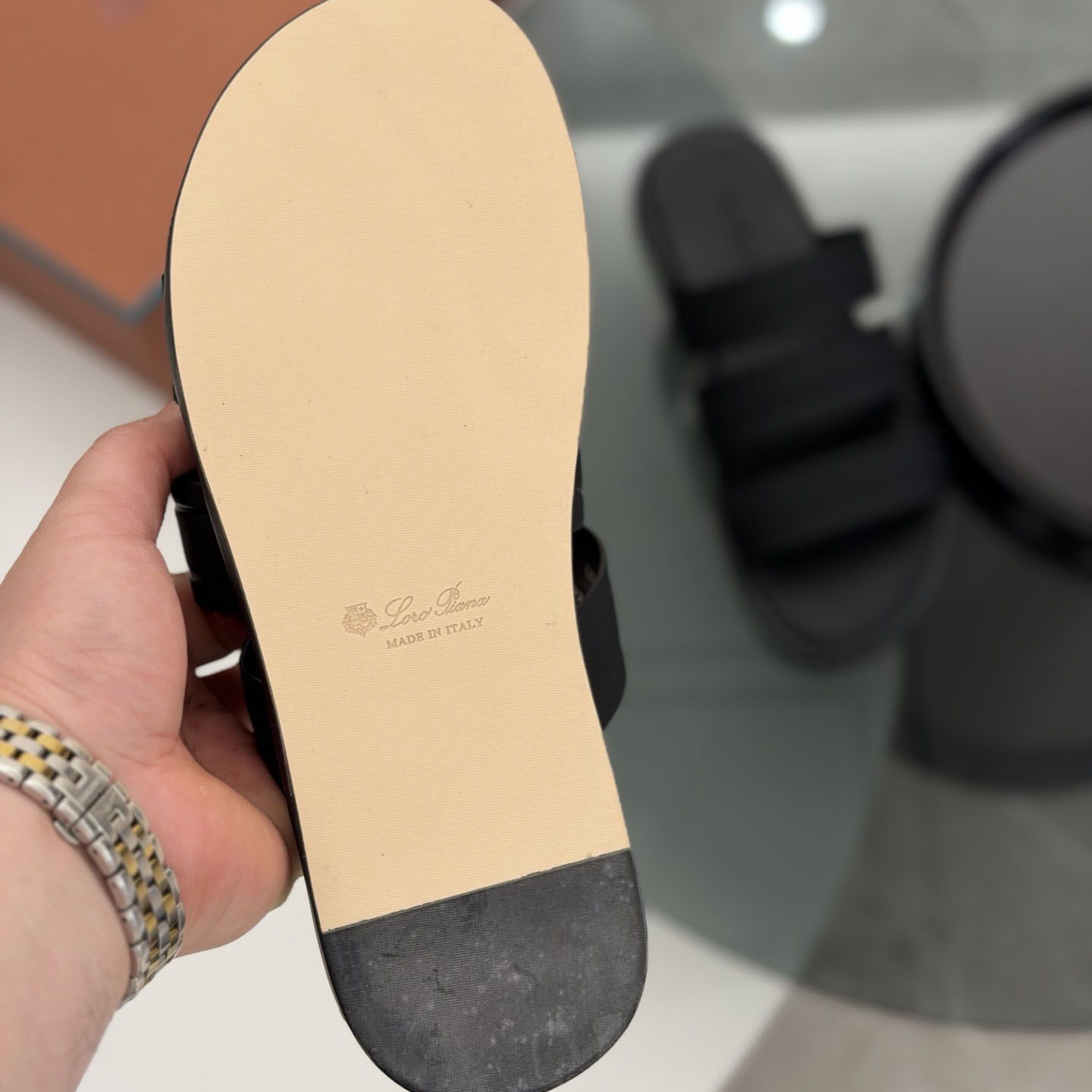 Loro Piana  Naha Seawalk Leather Slide Sandals - DesignerGu