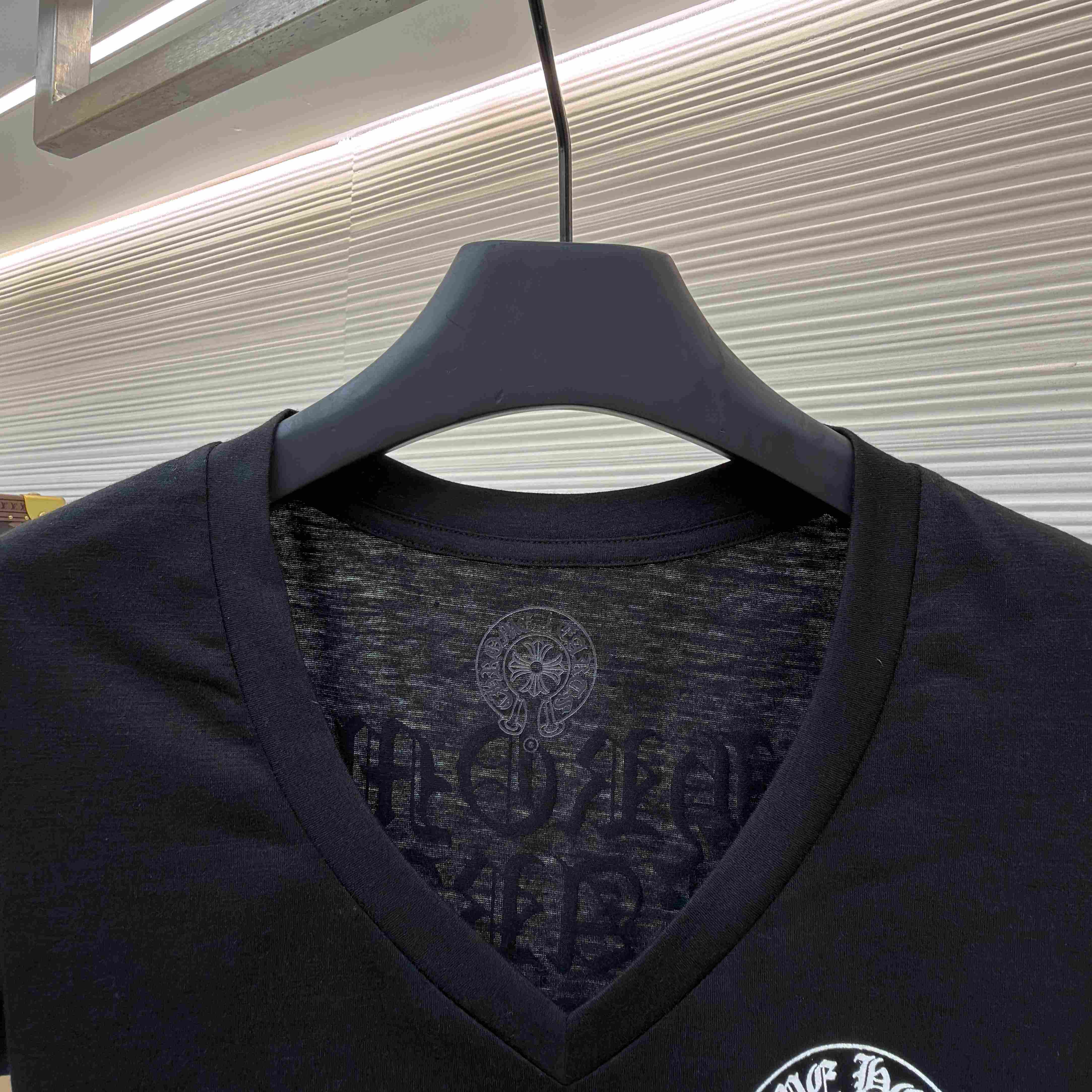 Chrome Hearts V-Neck T-Shirt 'Black' - DesignerGu