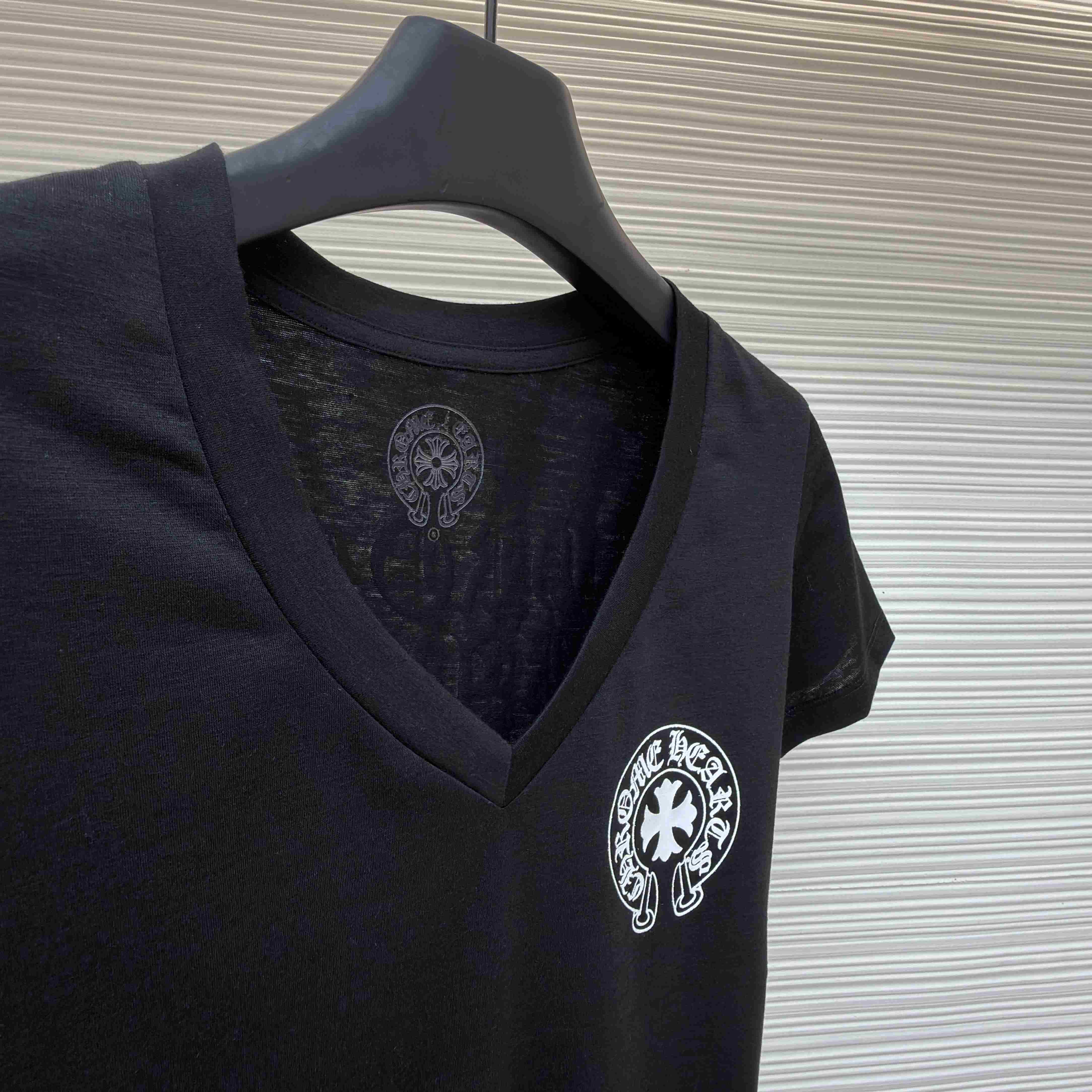 Chrome Hearts V-Neck T-Shirt 'Black' - DesignerGu