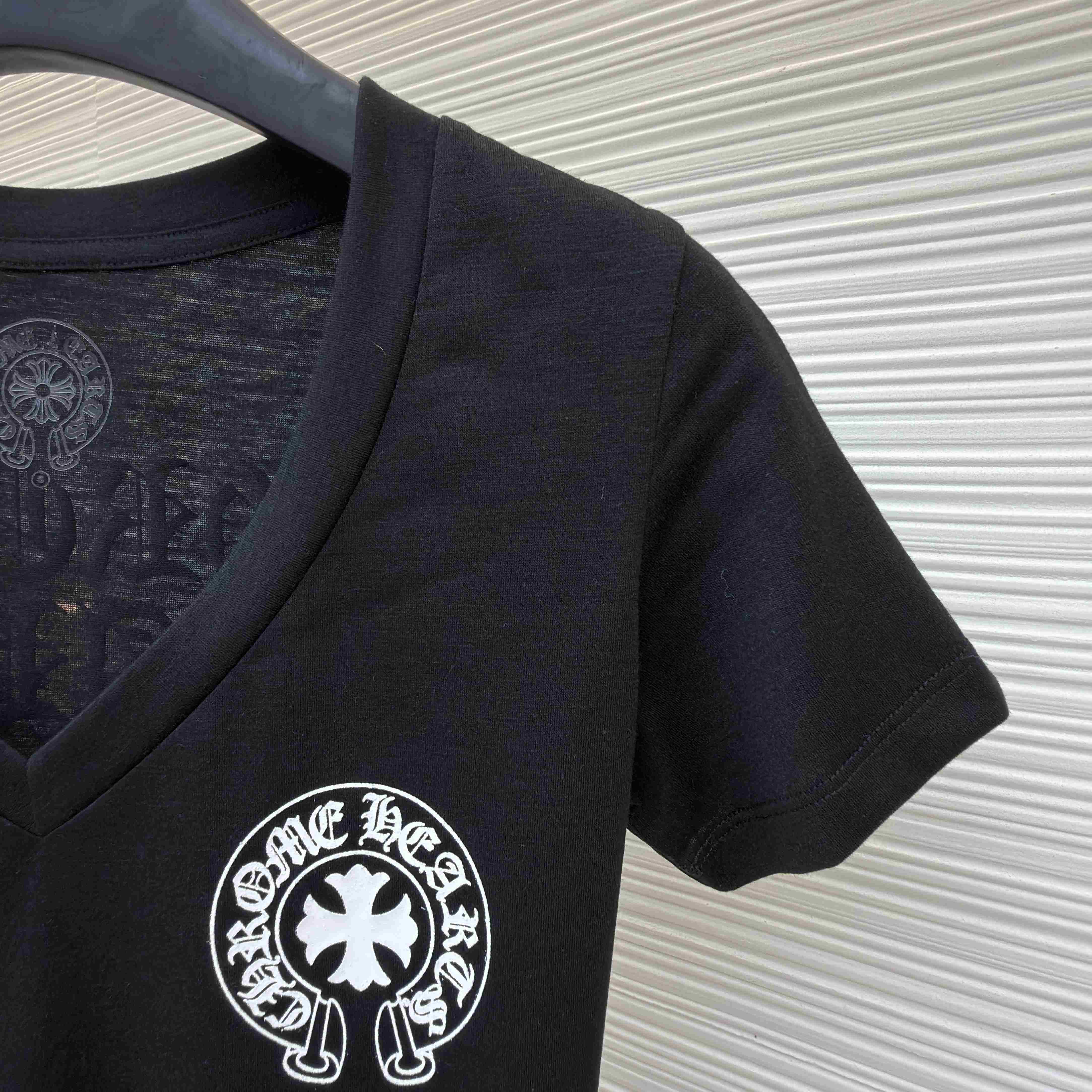 Chrome Hearts V-Neck T-Shirt 'Black' - DesignerGu