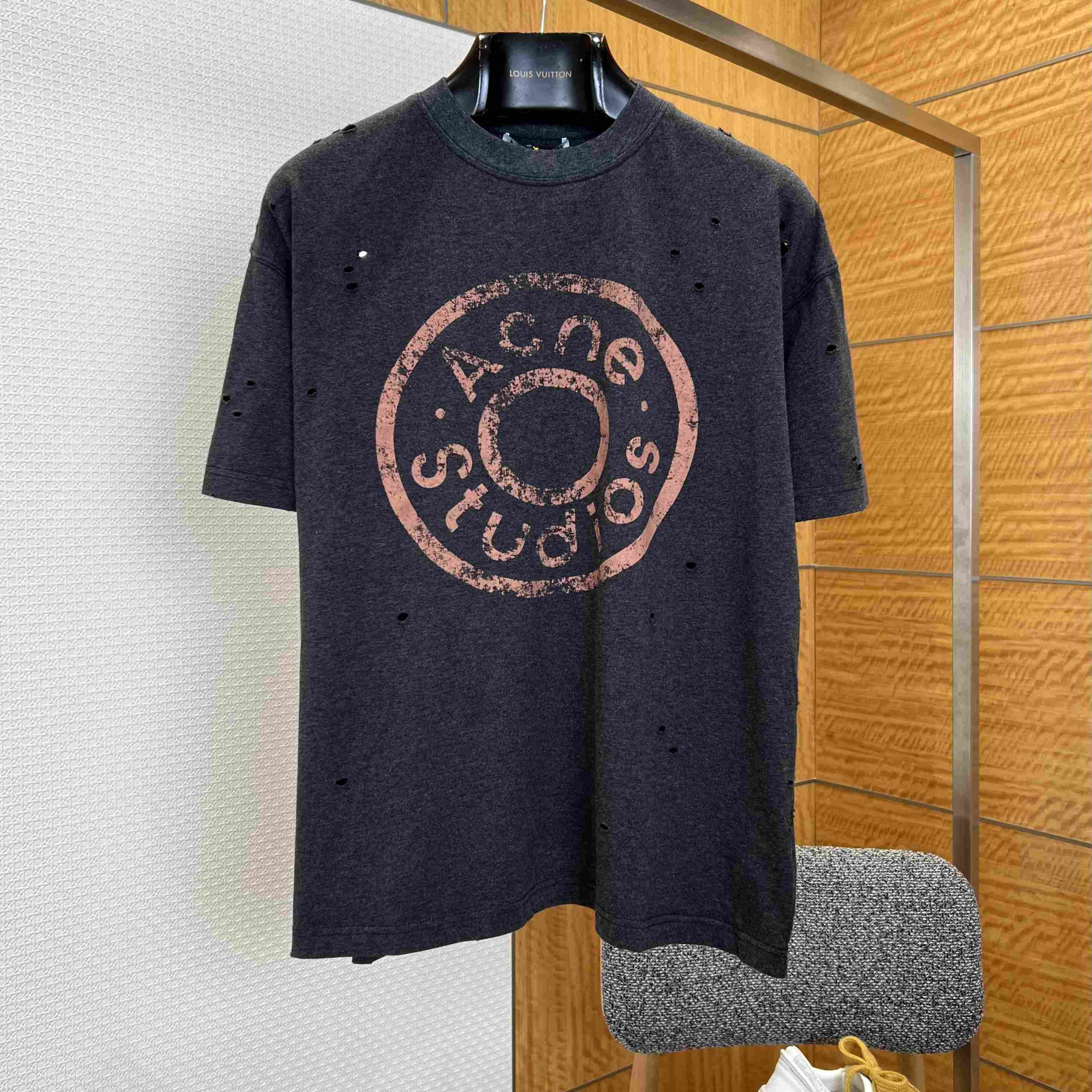 Acne Studios Distressed Logo T-shirt - DesignerGu