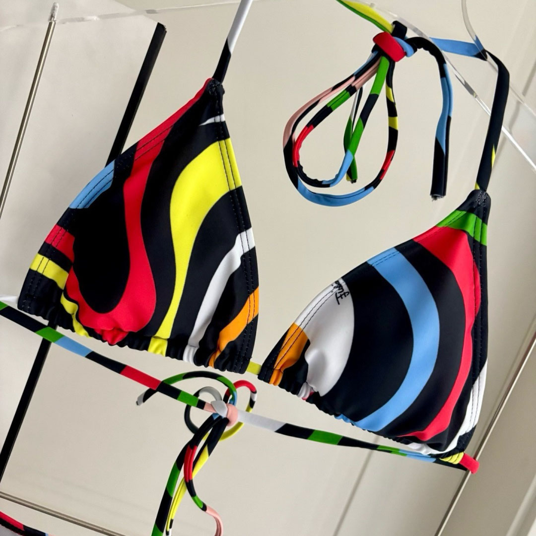 Pucci Iride-Print Bikini Top And Bikini Briefs - DesignerGu