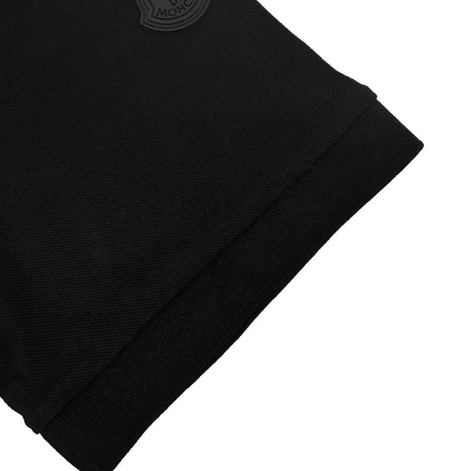 Moncler Logo Cotton Piquet Half-Zip Polo Shirt - DesignerGu