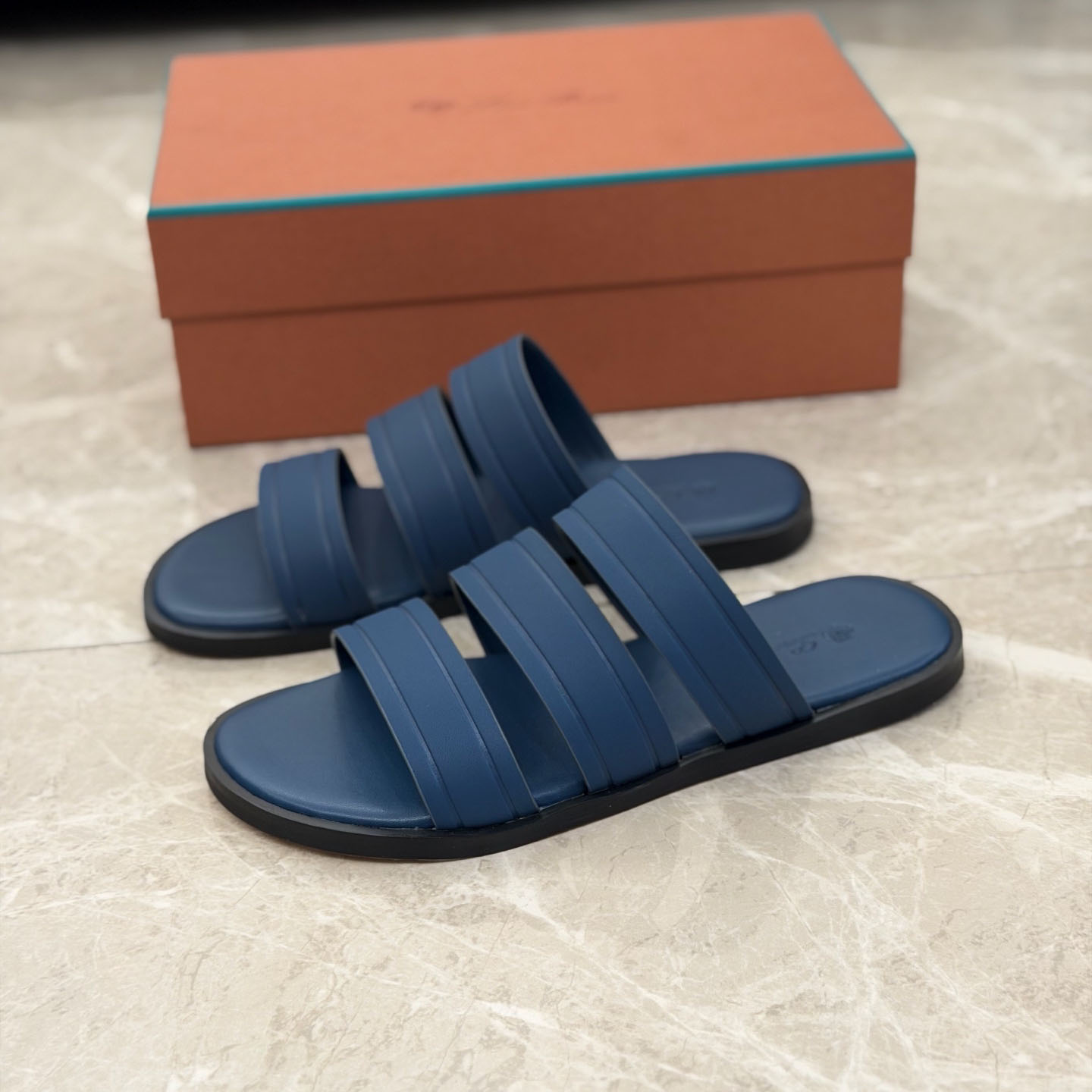 Loro Piana  Naha Seawalk Leather Slide Sandals - DesignerGu