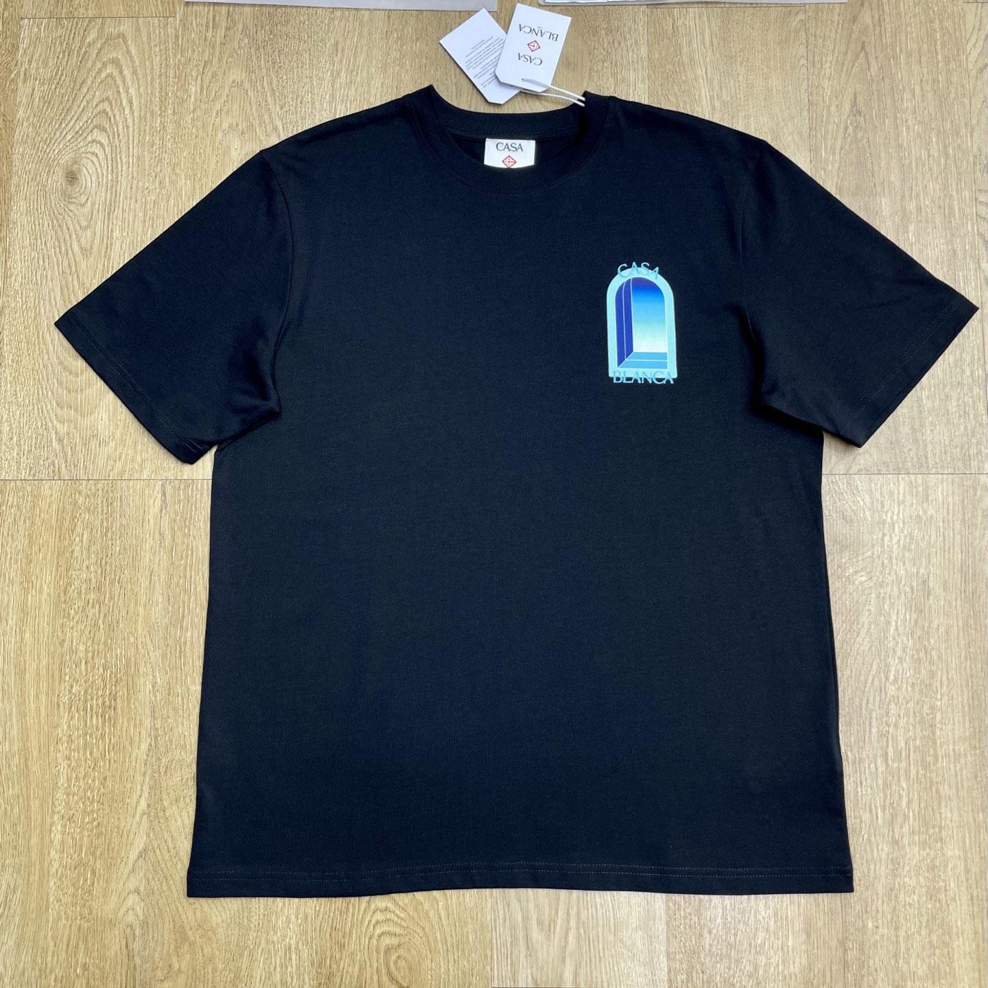 Casablanca Black & Mint L'Arche Short Sleeve T‑Shirt C1160 - DesignerGu