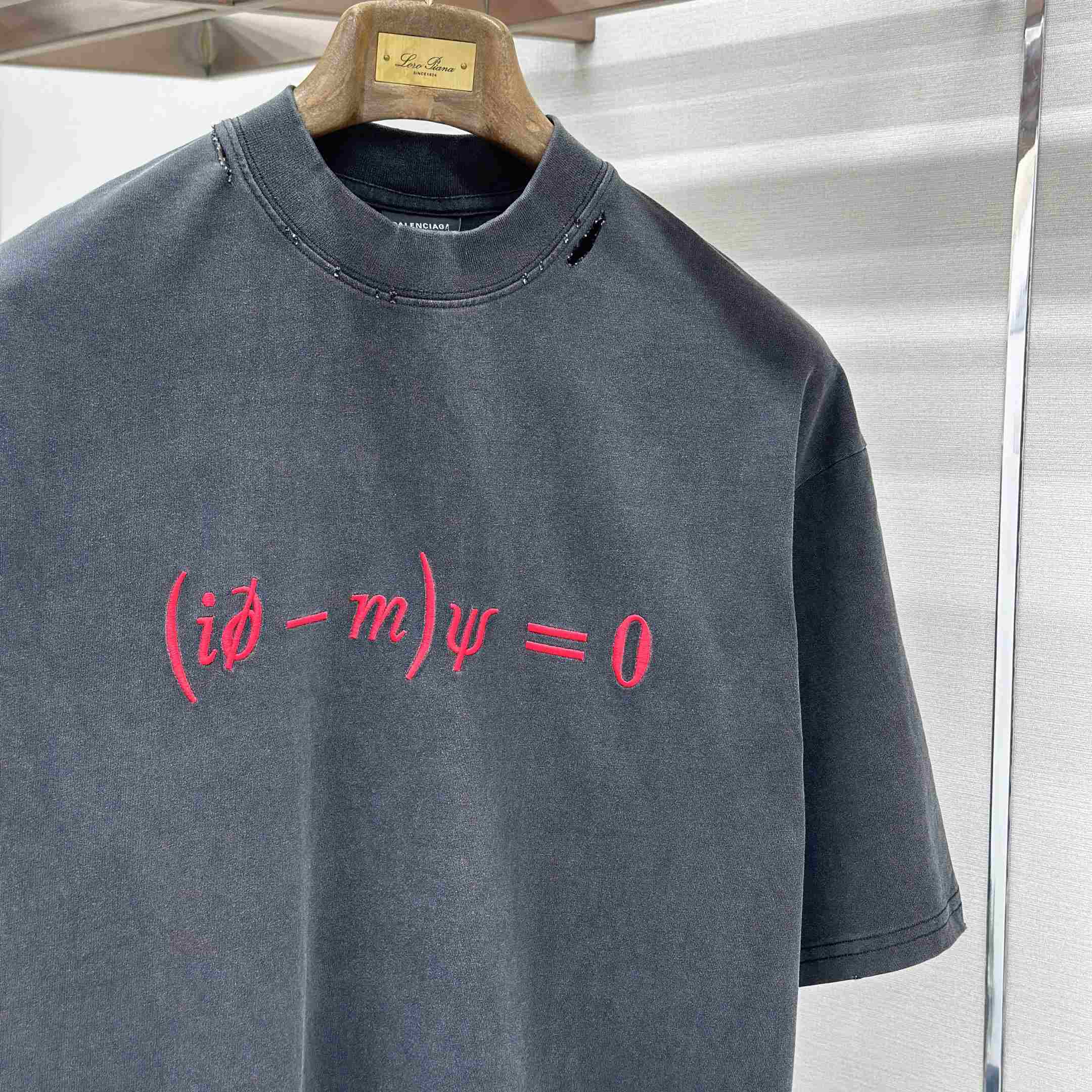 Balenciaga  Dirac Equation Oversized T-shirt In Washed Black/red - DesignerGu