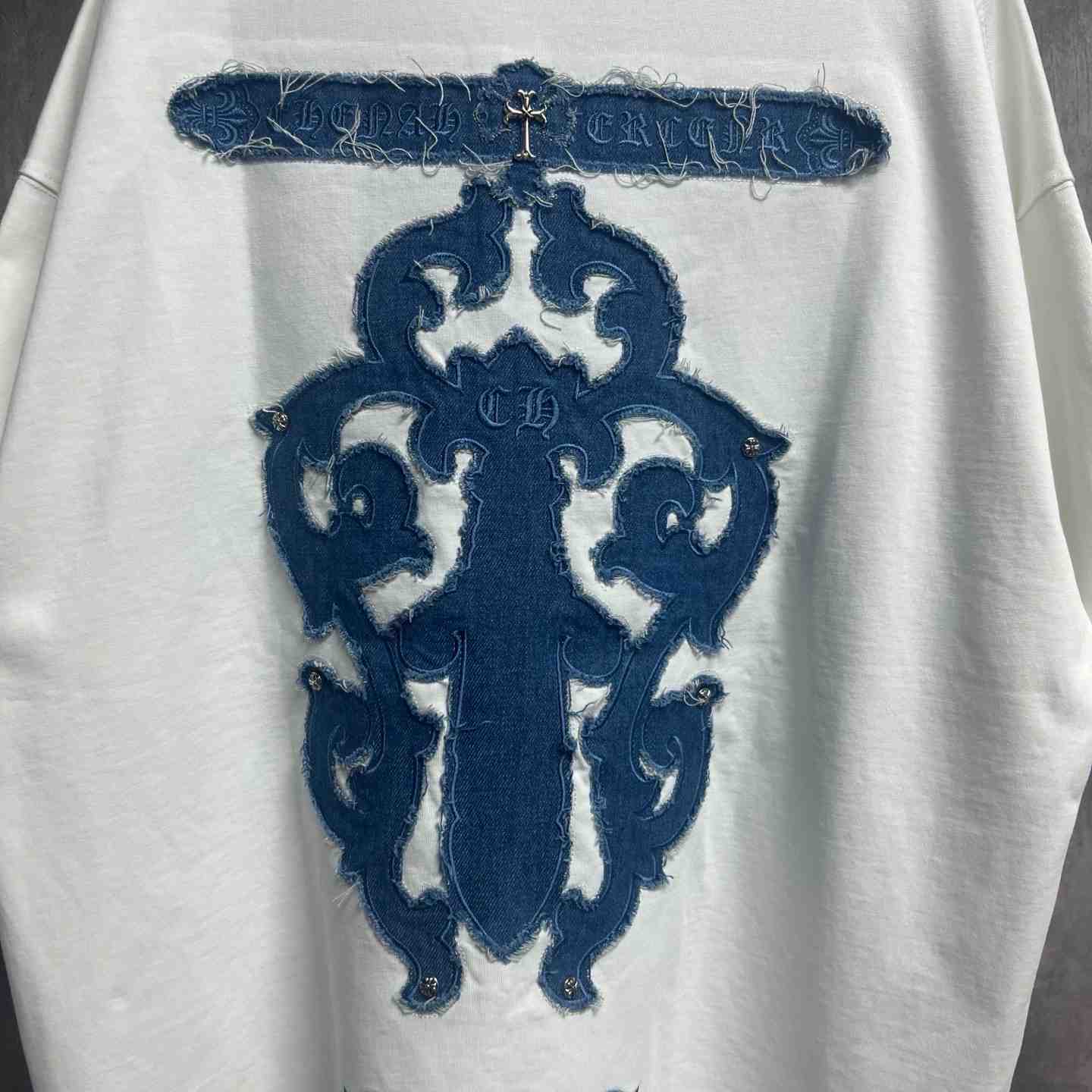 Chrome Hearts Embroidered Round Neck T-Shirt  'White' - DesignerGu