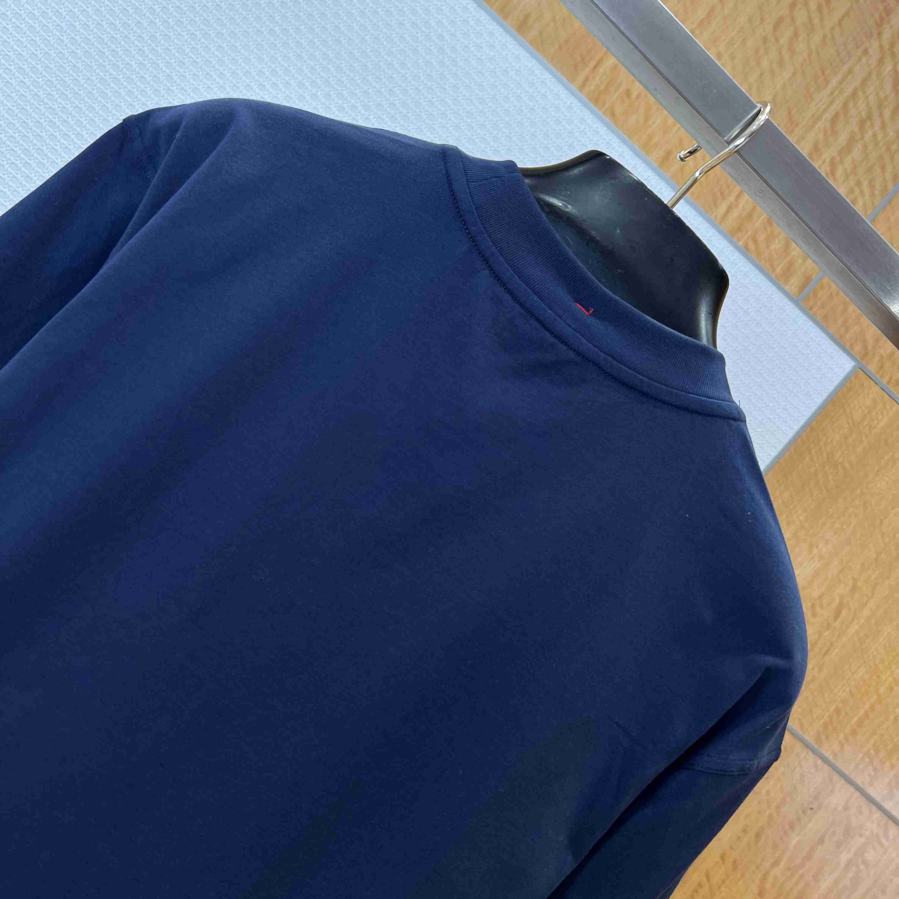 Moncler Cotton Blend T-Shirt with Denim Pocket - DesignerGu