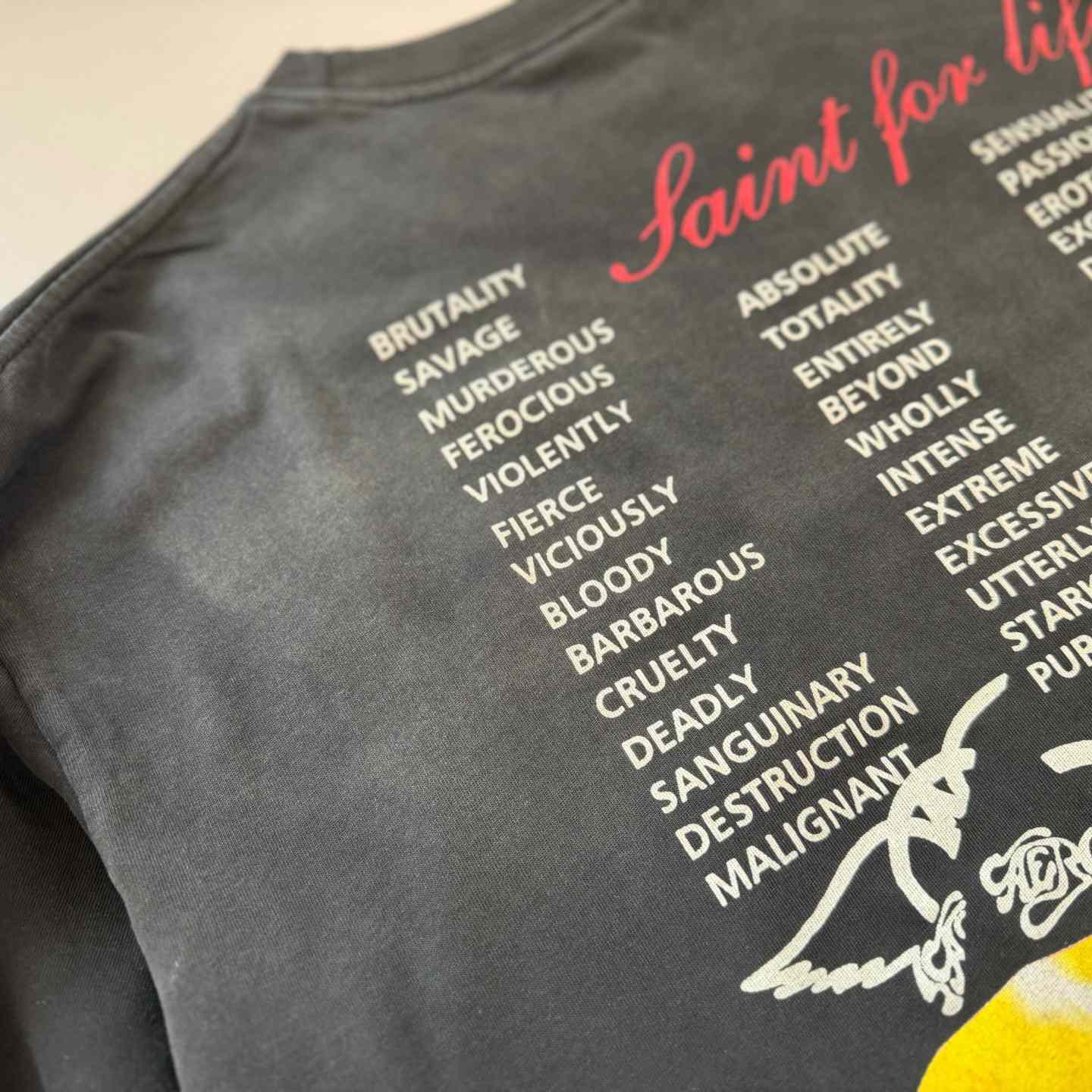 Saint Michael  Aerosmith Paint-Splattered Printed Cotton-Jersey T-Shirt - DesignerGu