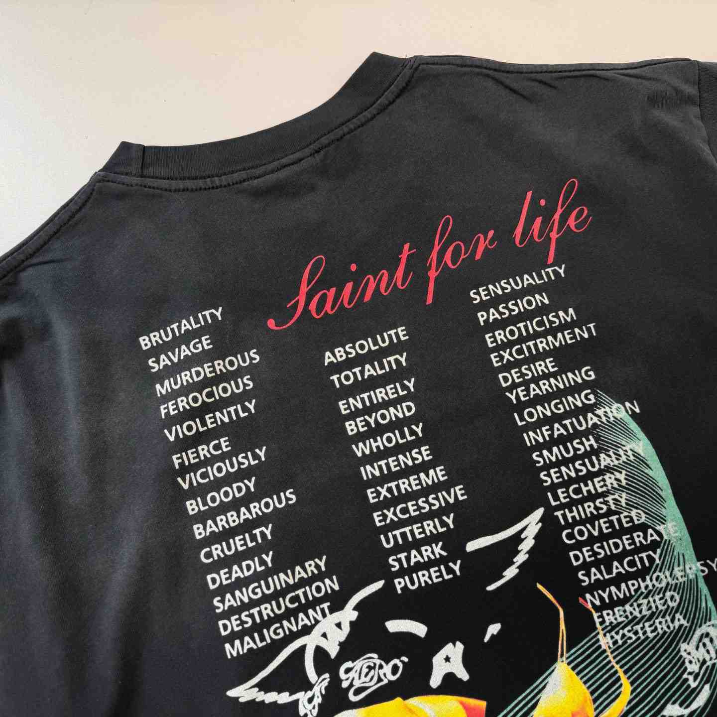 Saint Michael  Aerosmith Paint-Splattered Printed Cotton-Jersey T-Shirt - DesignerGu
